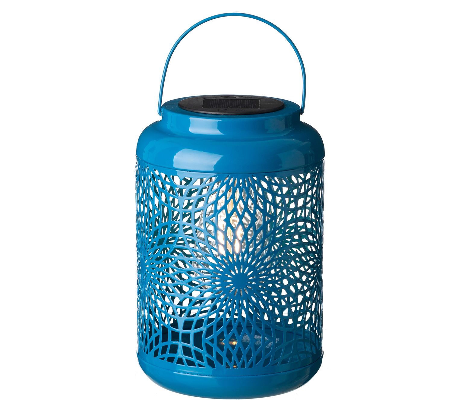 Glitzhome Metal Cutout Solar Powered Outdoor Ha nging Lantern