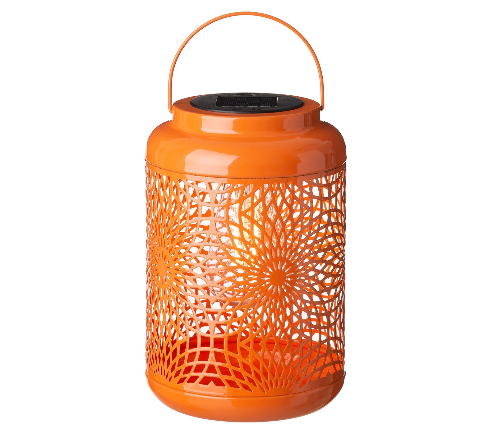 Glitzhome Metal Cutout Solar Powered Outdoor Ha nging Lantern
