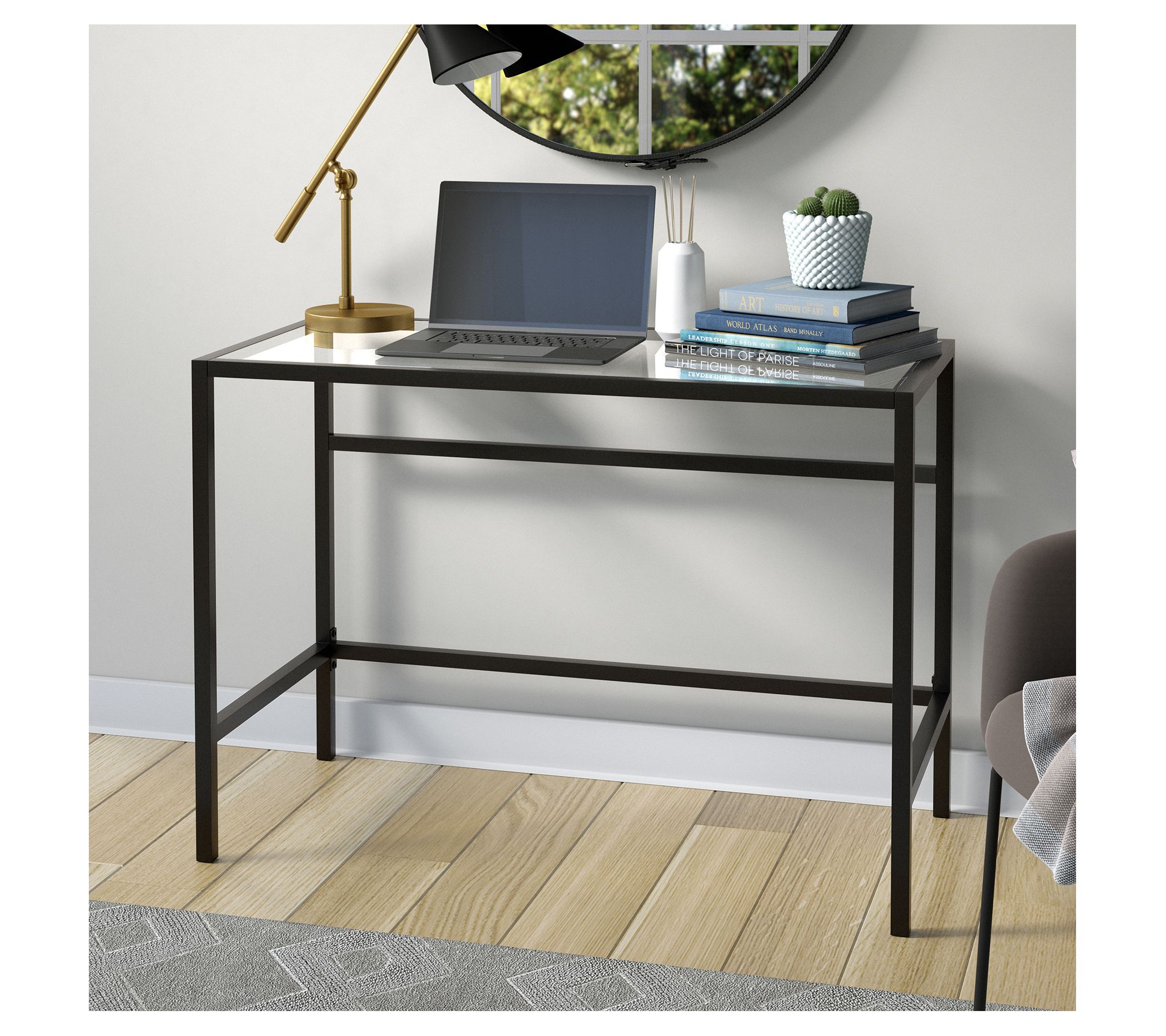 Brookside Delle Industrial 40-in Gray Classic Computer Desk in the