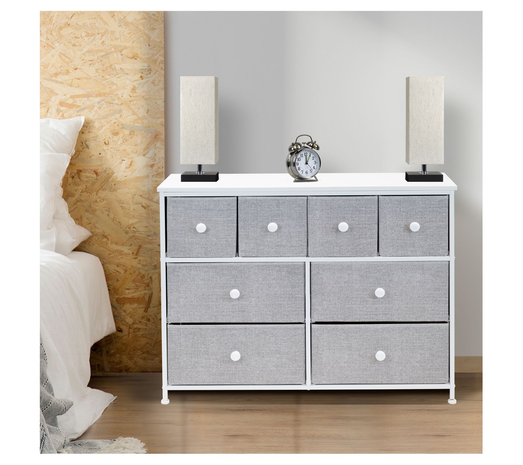 Sorbus Fabric Dresser Chest with 8 Drawers