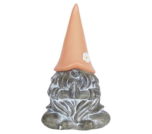Exhart Solar Gnamaste Gnome Peach Hat