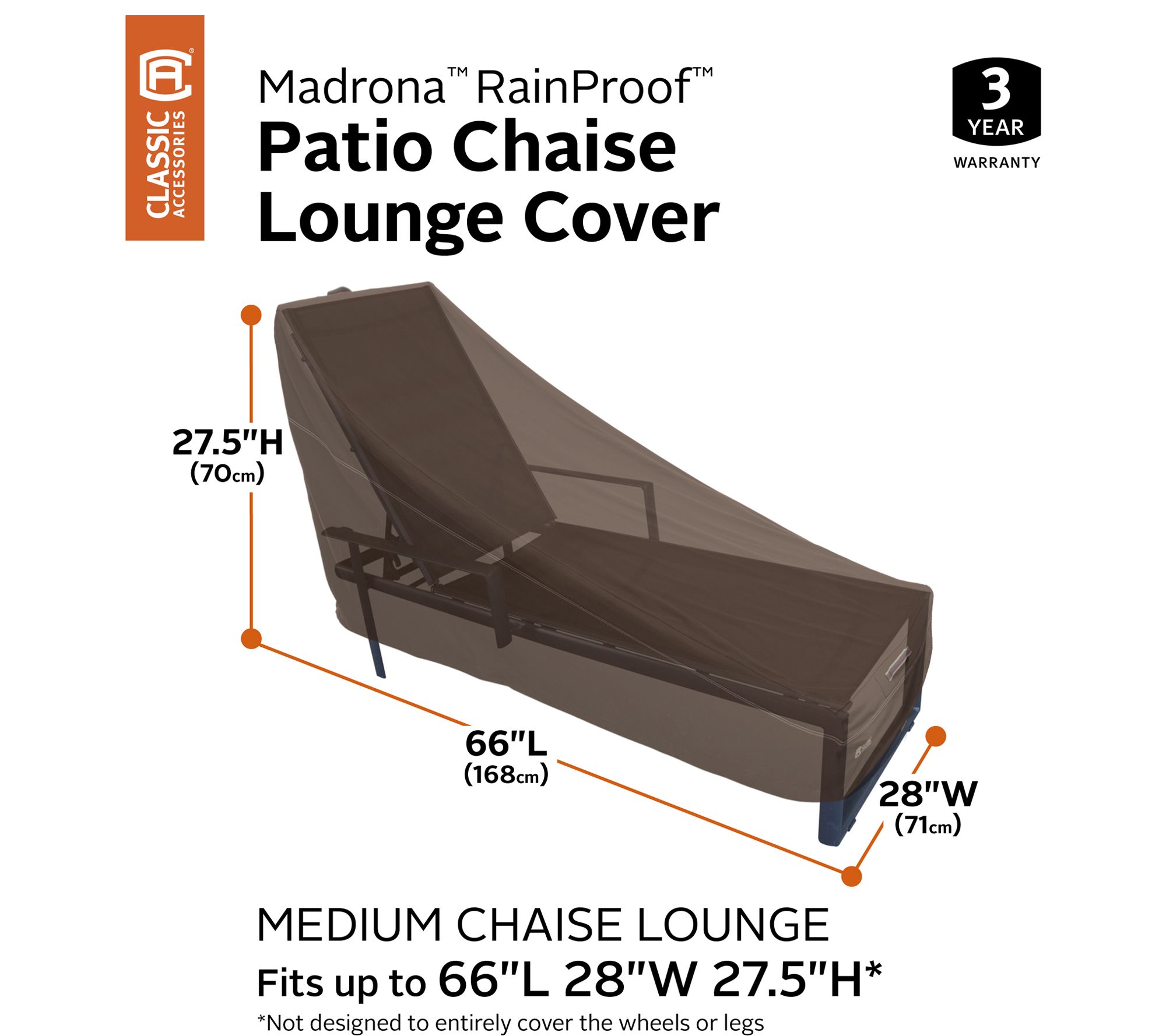 Madrona Rainproof Patio Chaise Lounge Cover - QVC.com