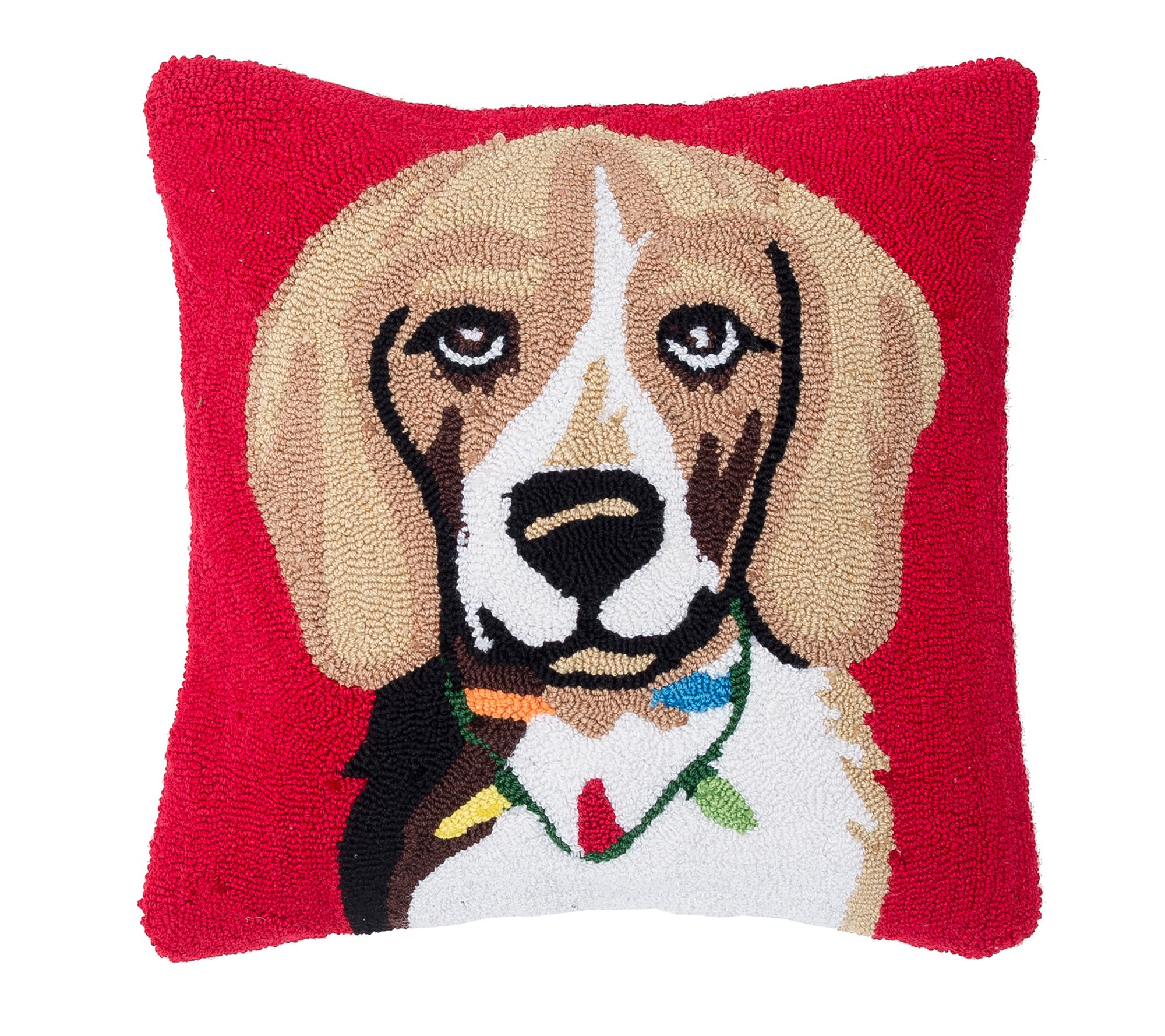 beagle holiday pillow