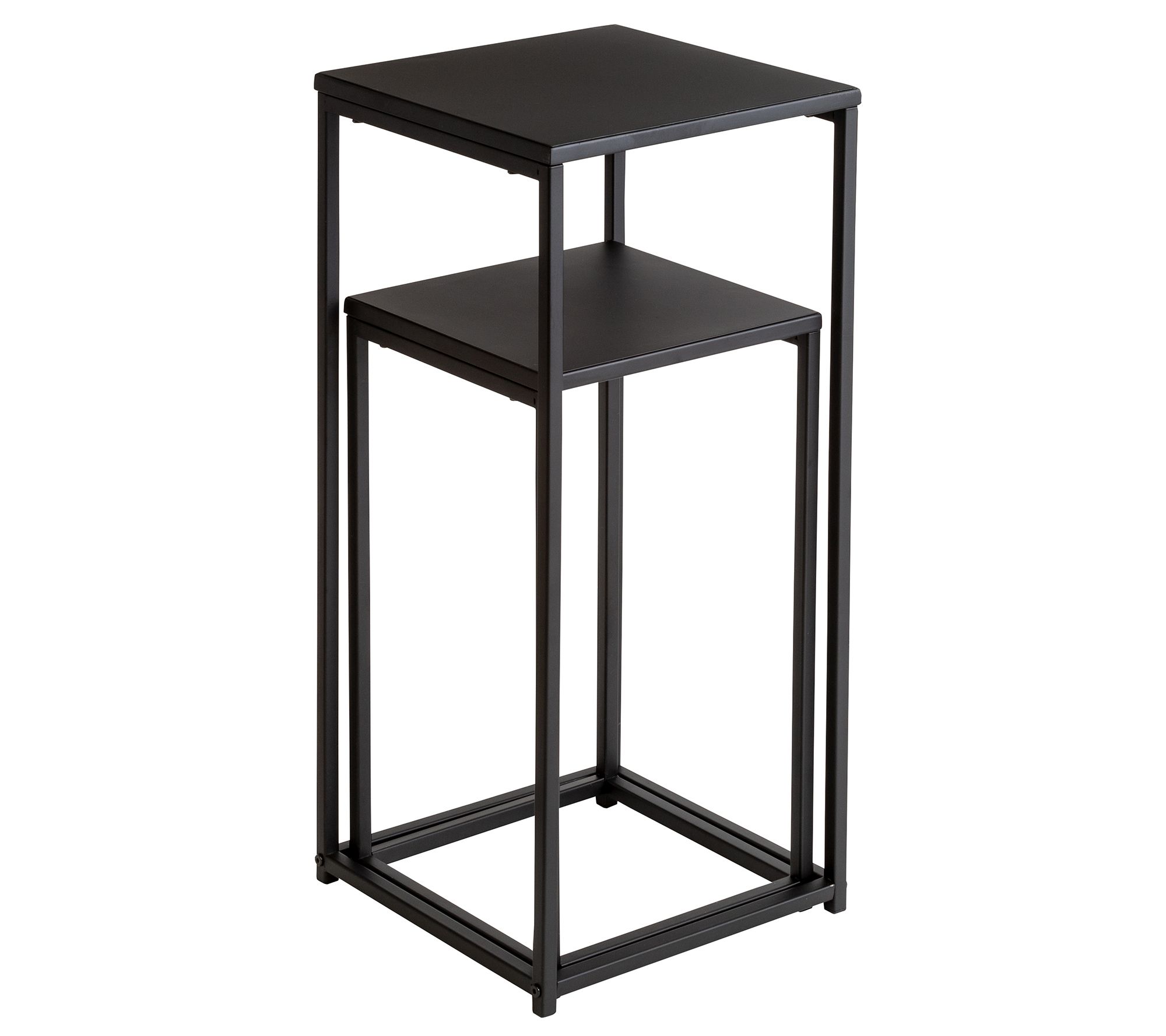 HoneyCanDo Set of 2 Square Black Side Tables