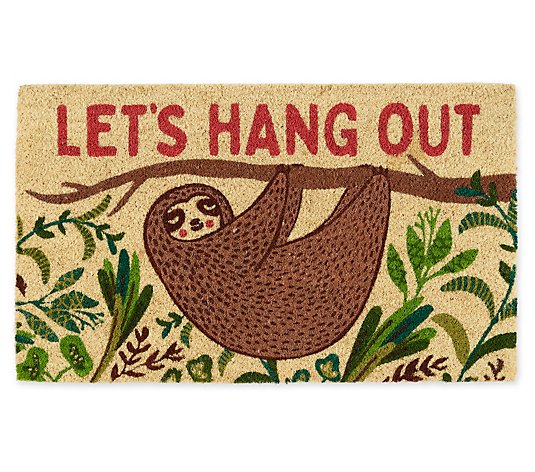 Design Imports Let's Hang Out Sloth Doormat