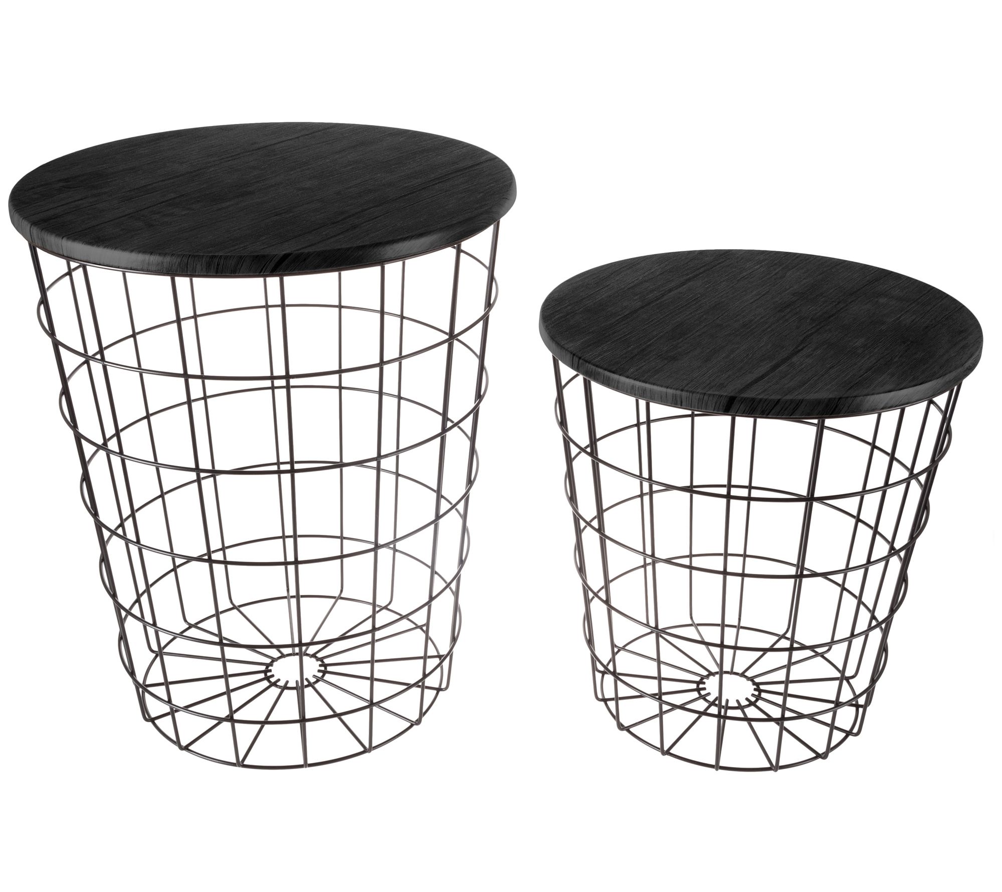 Set of 2 Round Metal Storage Basket Bases - Hastings Home