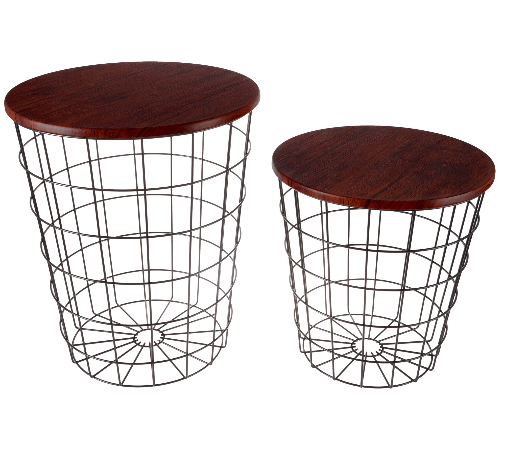 Set of 2 Round Metal Storage Basket Bases - Hastings Home