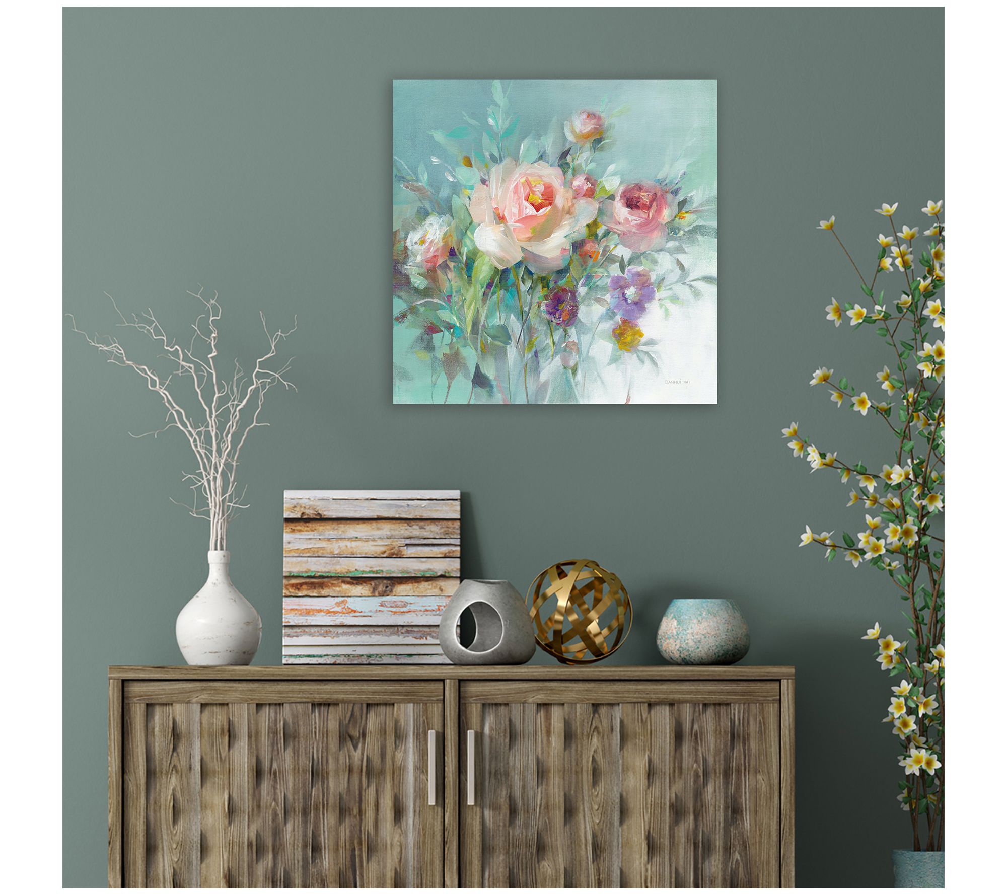 Courtside Market Summer Garden Roses 24x24 Canvas Wall Art