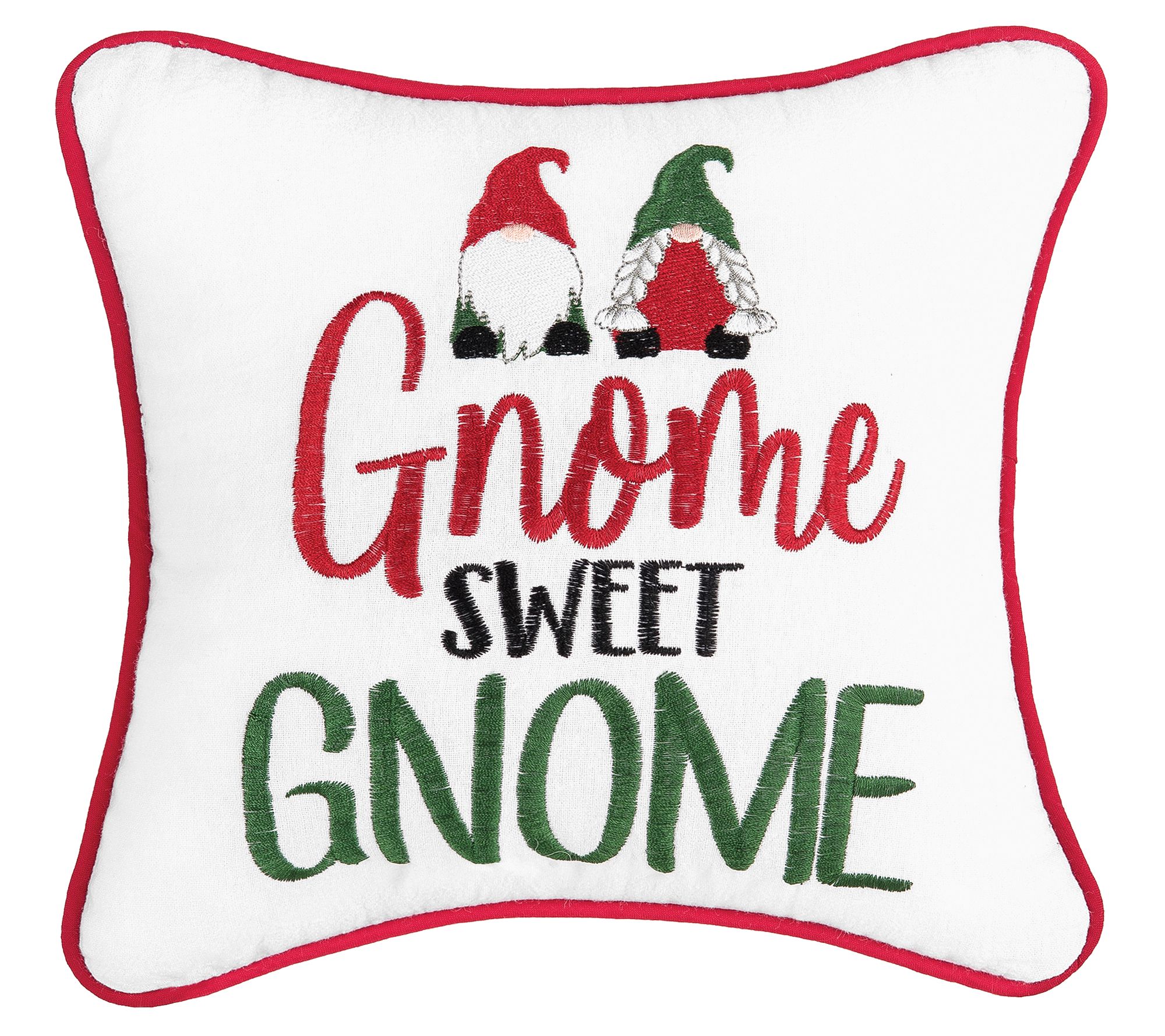 Glitzhome 14 in. H Christmas Hooked 3D Santa and Snowman Pillow