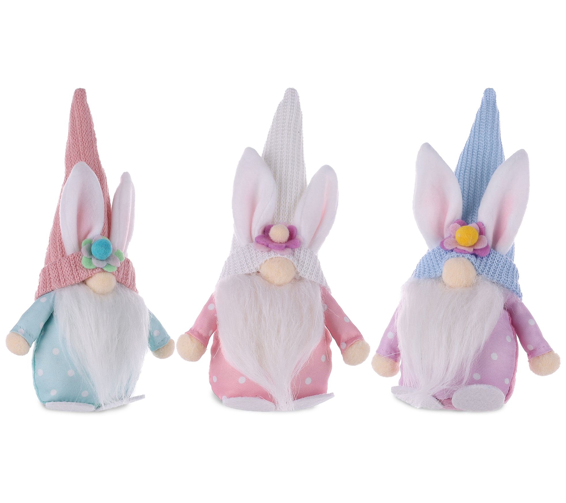 Melrose Mini Plush Easter Gnome - Set of Three - QVC.com