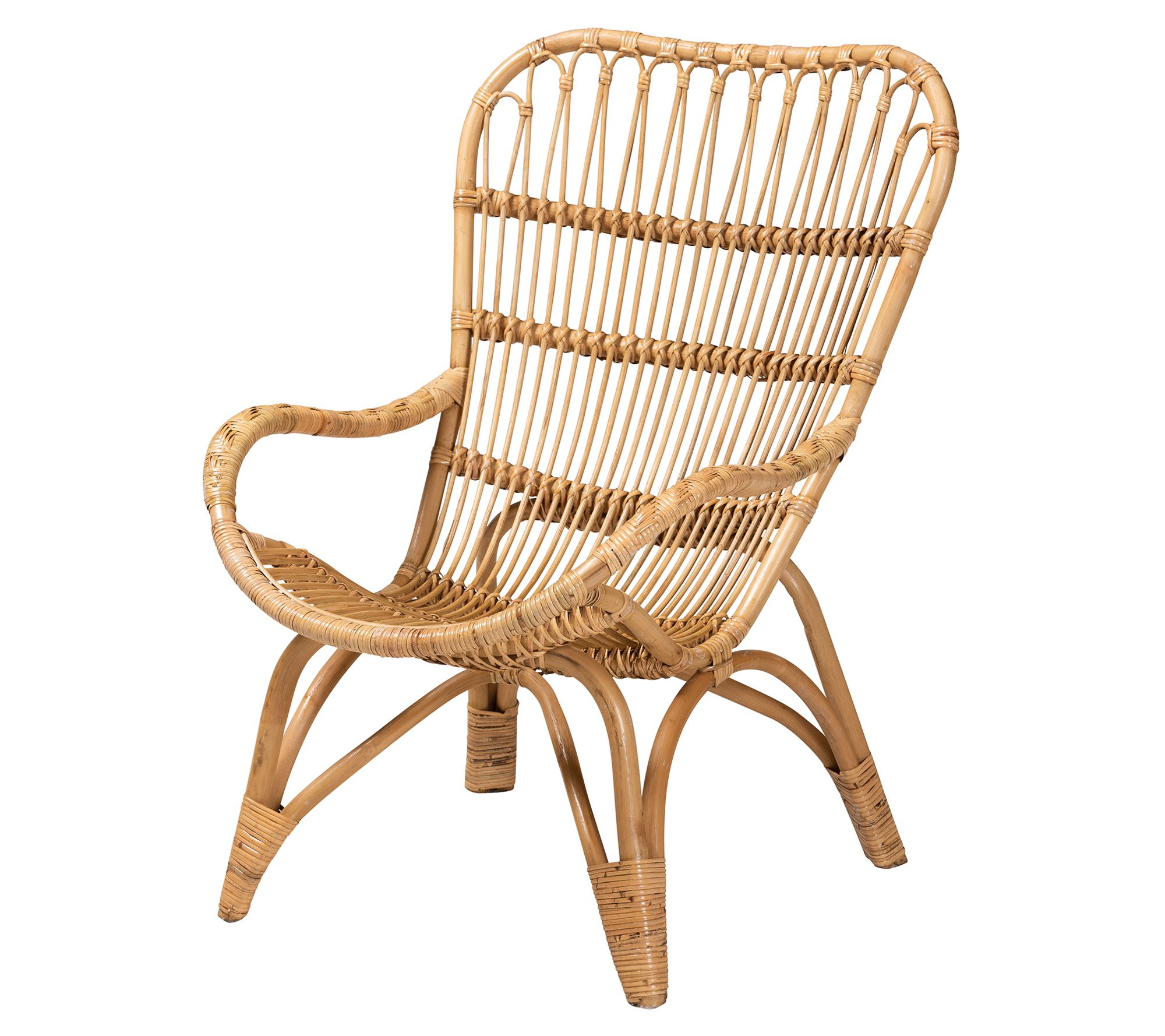 Earvin Natural Brown Rattan Armchair - QVC.com