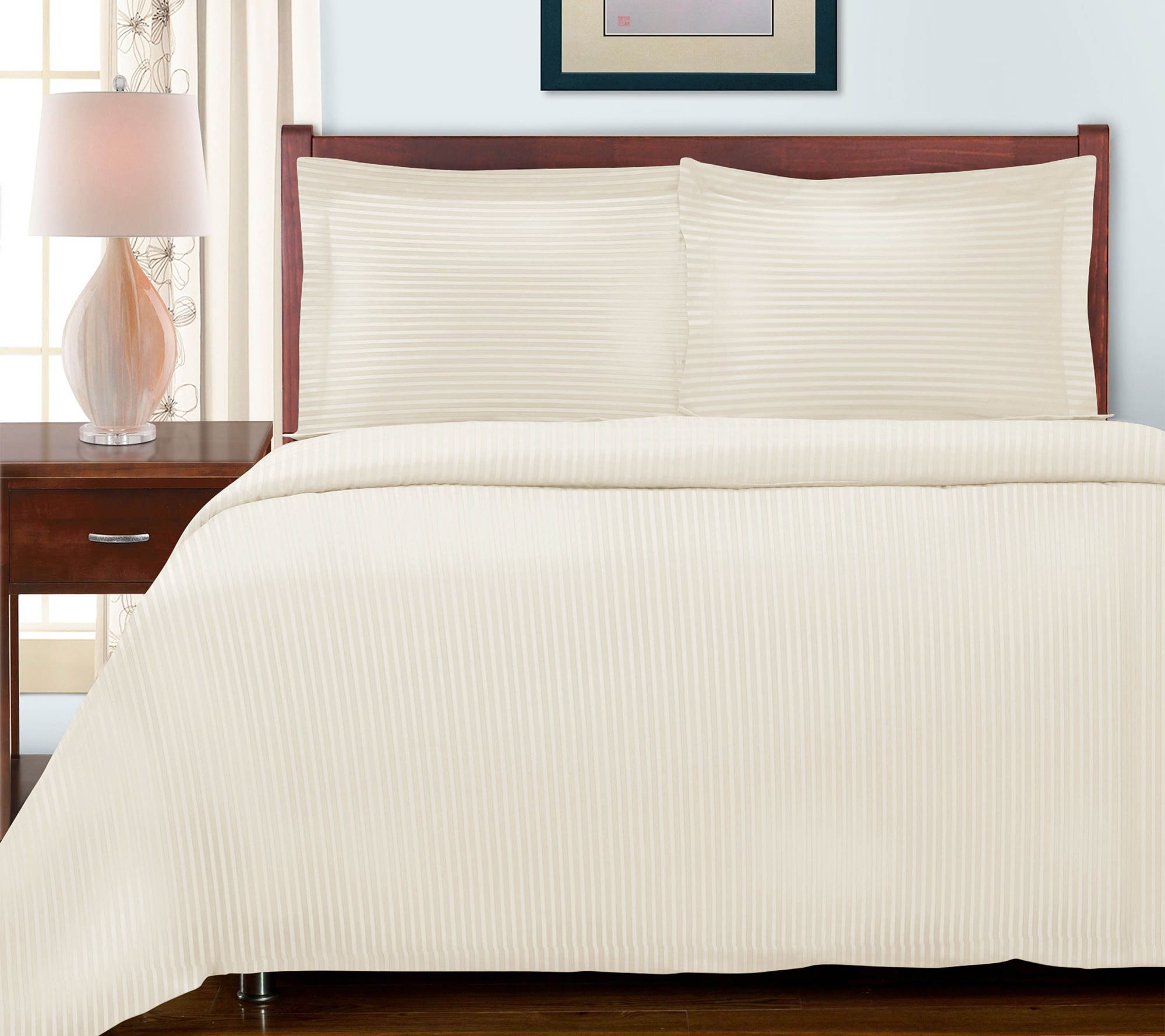 Superior 600TC Egyptian Cotton Stripe Duvet Covers, Full/Quee