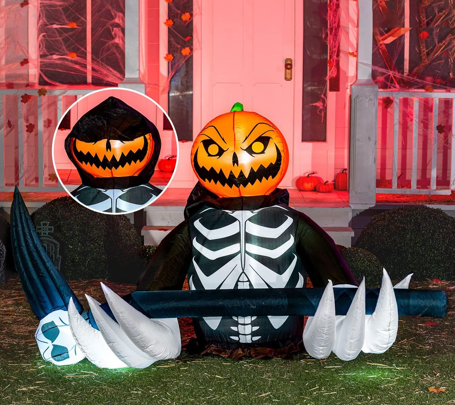 Joiedomi 4ft Ground Breaker Pumpkin Reaper Infl atable Decor - QVC.com