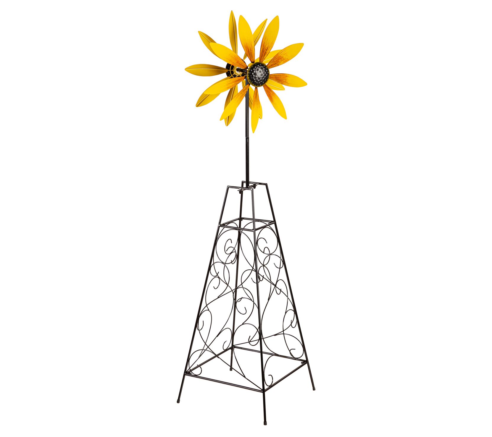 Evergreen Yellow Flower Wind Spinner Trellis