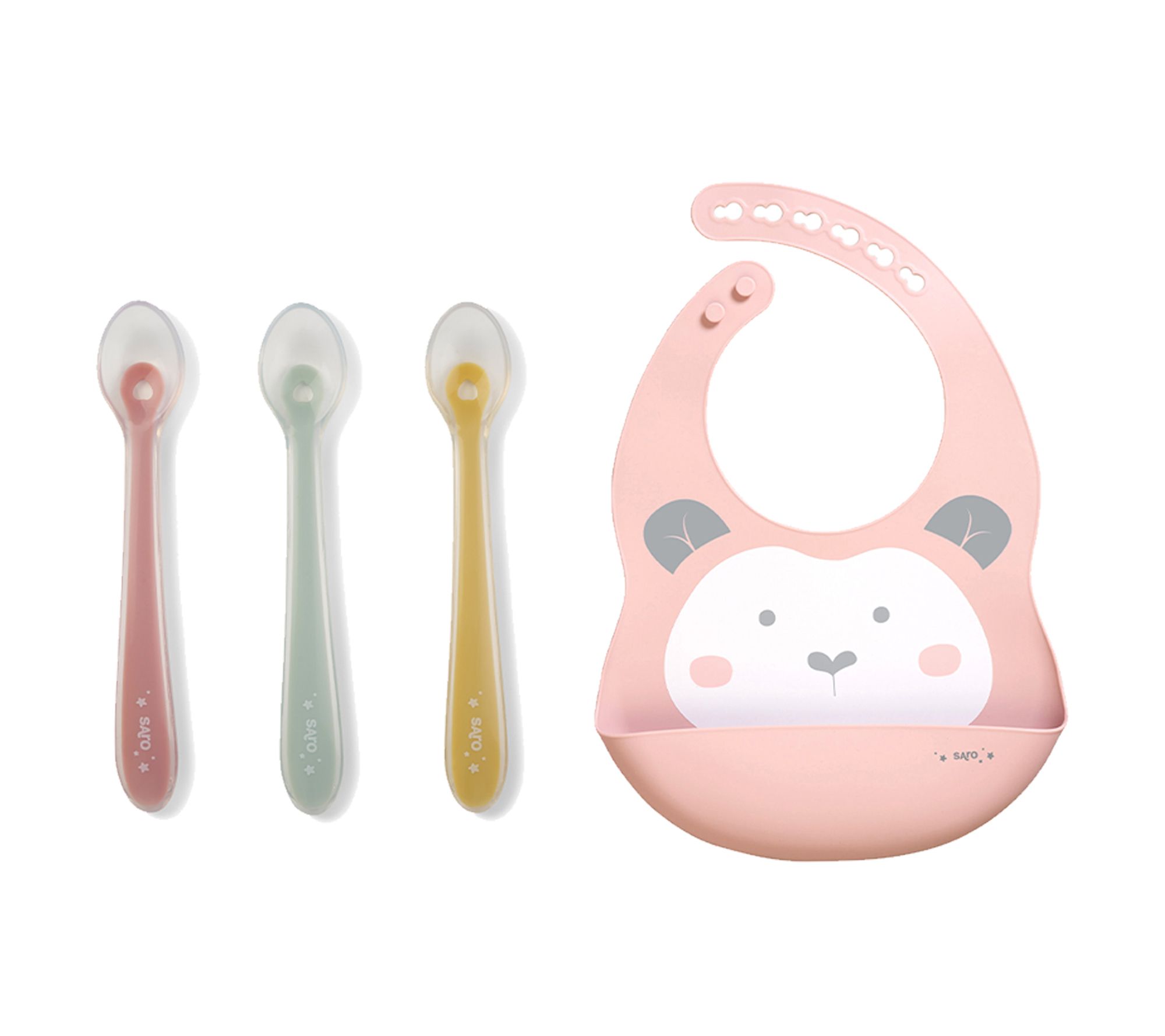 SARO Silicone Spoon + Bib Set