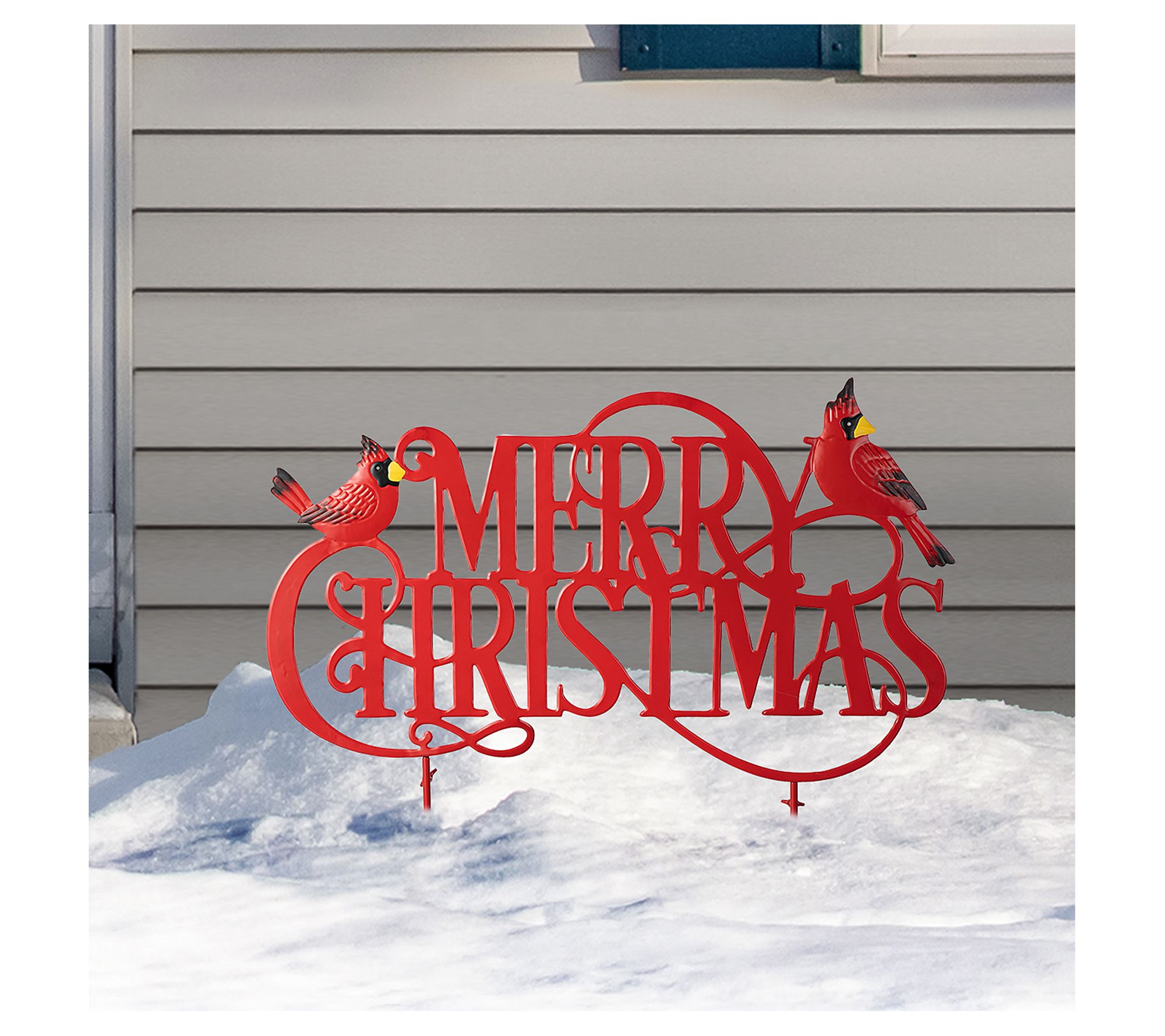 Glitzhome 24" Metal Christmas MERRY CHRISTMAS Garden Stake