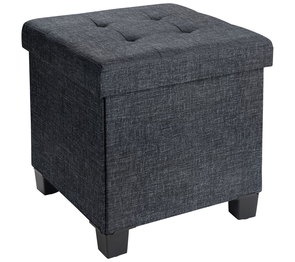 Ornavo Home Collapsible Square Cube Storage Ottoman with Legs