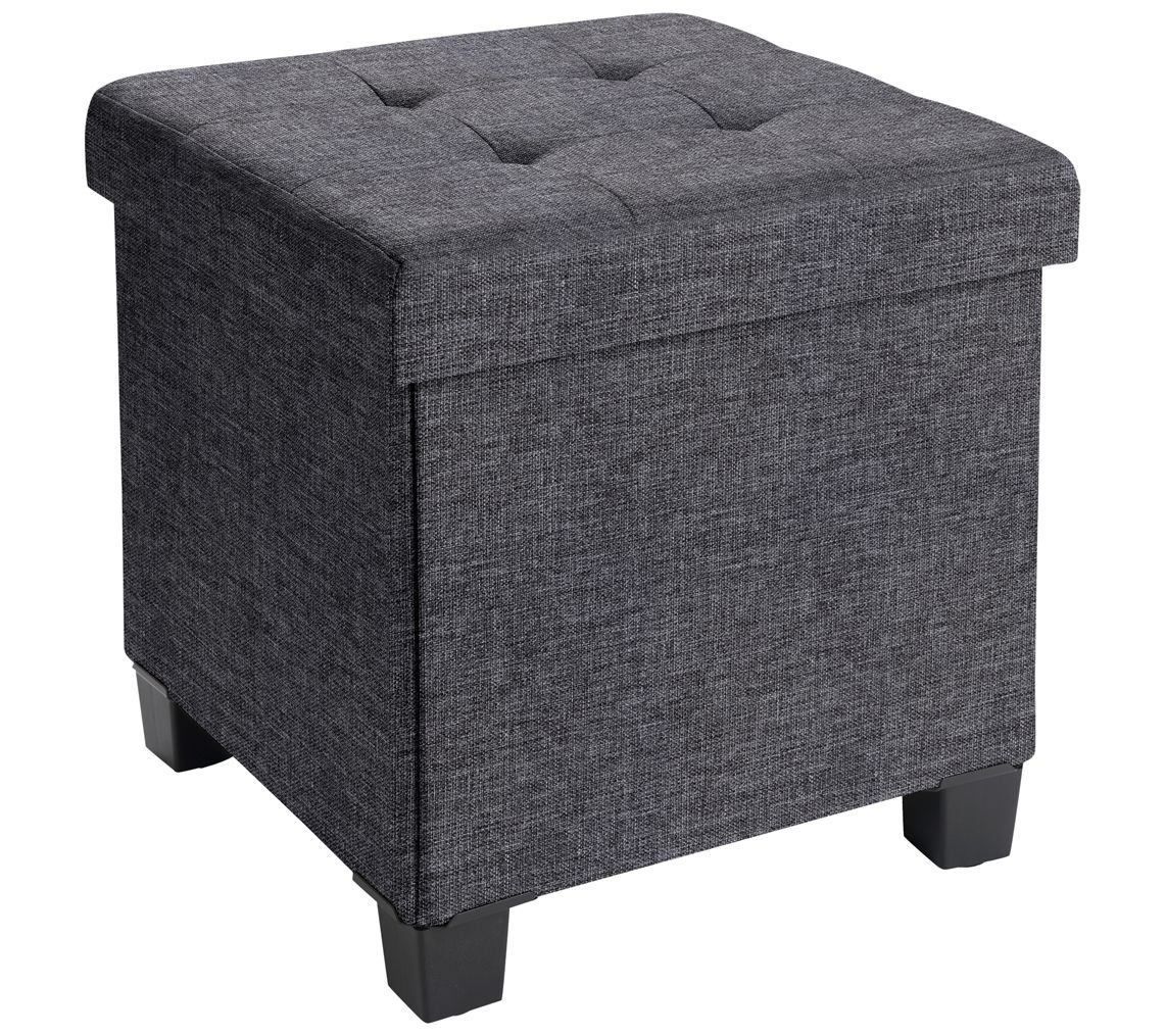 Ornavo Home Collapsible Square Cube Storage Ottoman with Legs