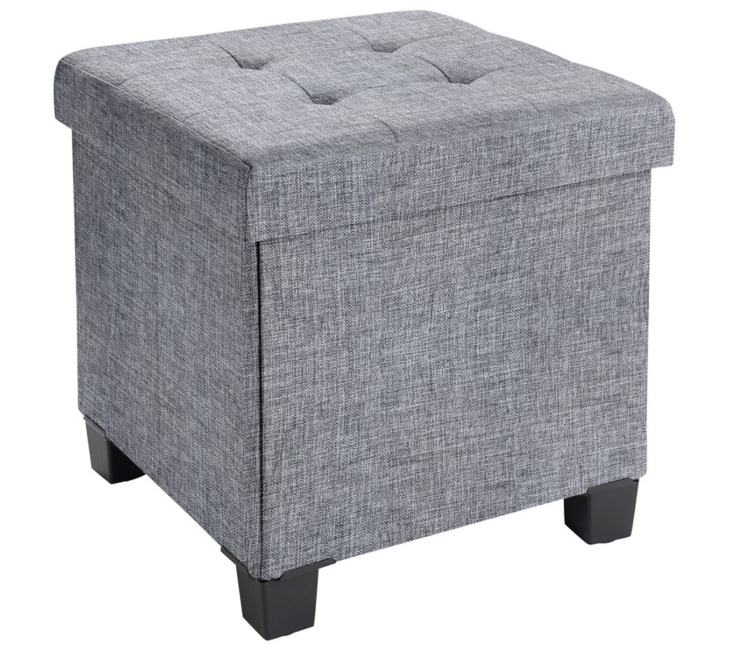 Ornavo Home Collapsible Square Cube Storage Ottoman with Legs