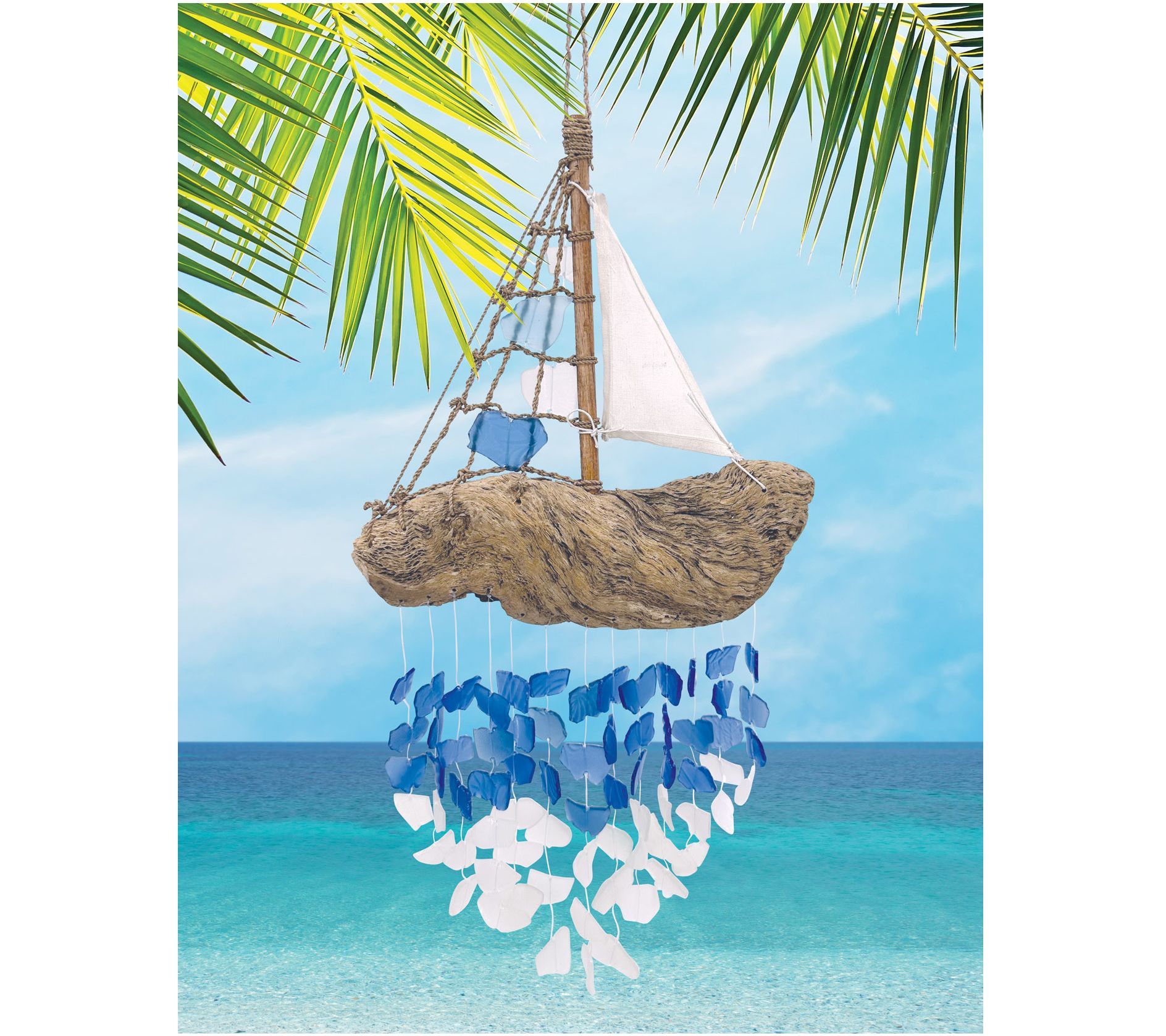 Sunset Vista Designs Driftwood Boat Glass Chime