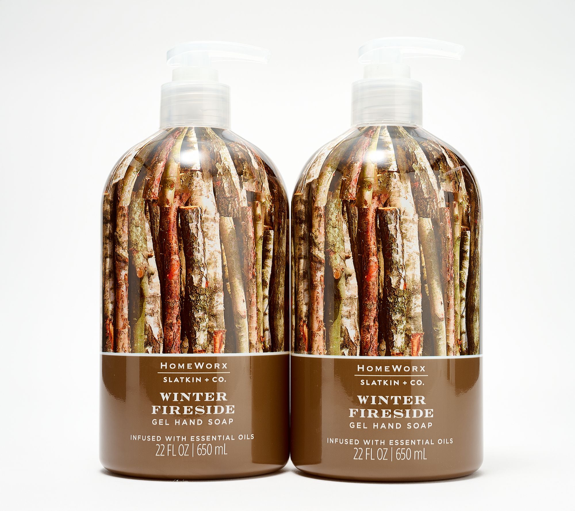 HomeWorx by Slatkin + Co. S/2 22oz Winter Fireside Soaps