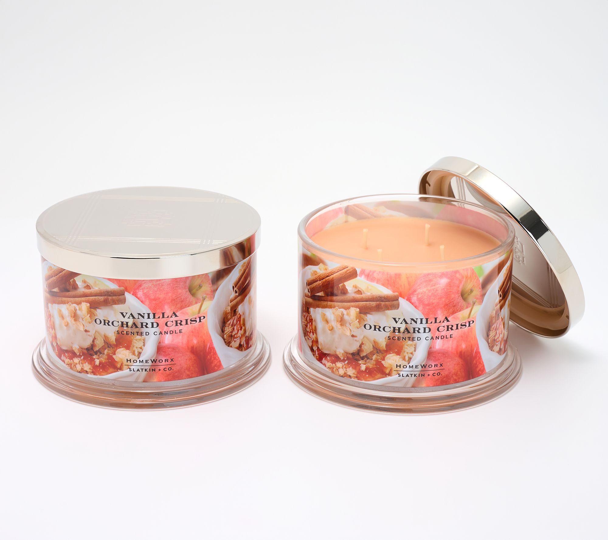 HomeWorx by Slatkin + Co. S/2 18oz Vanilla Orchard Candles