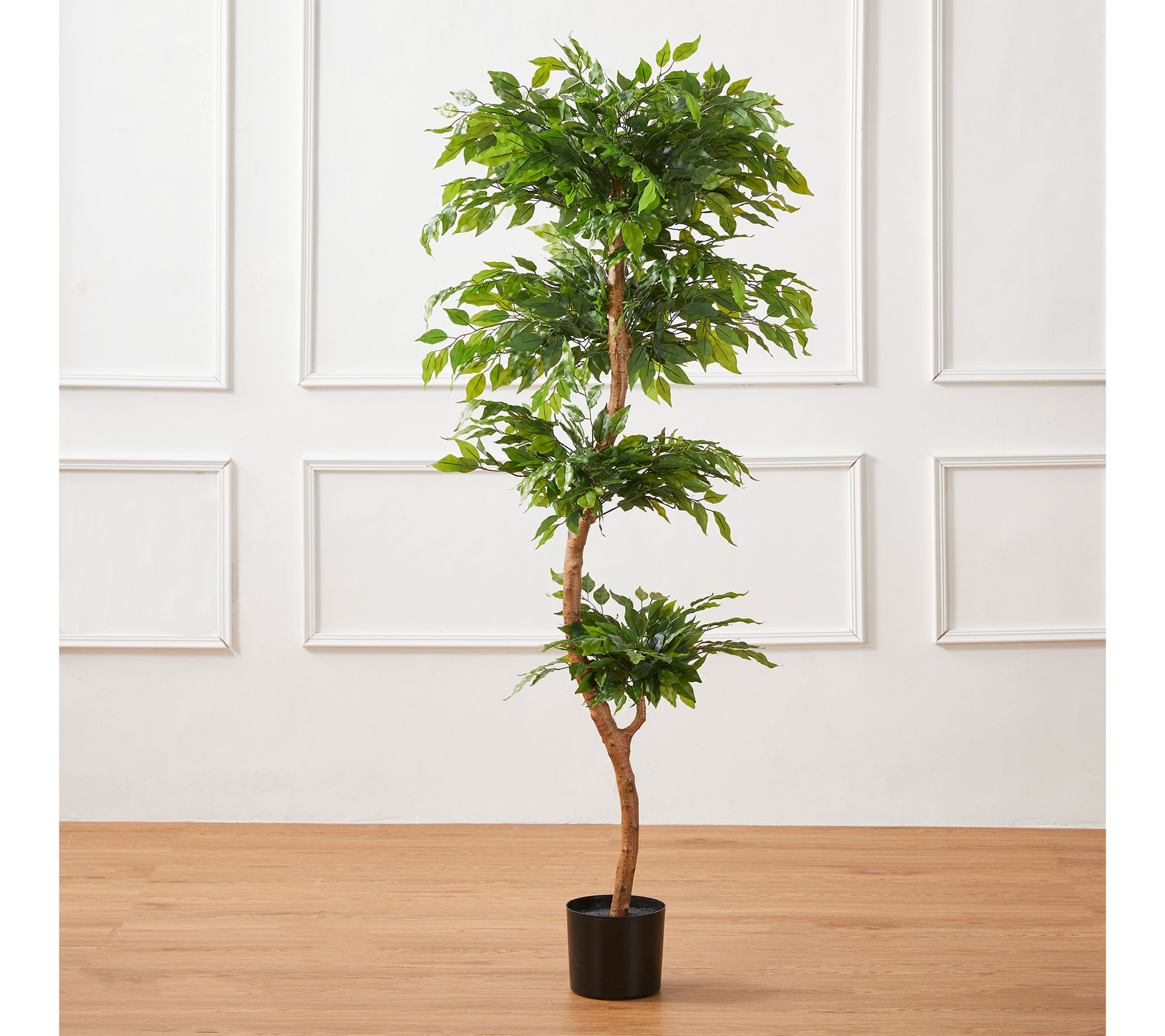 Glitzhome 5ft Creative Shaped Faux Ficus Tree In Pot