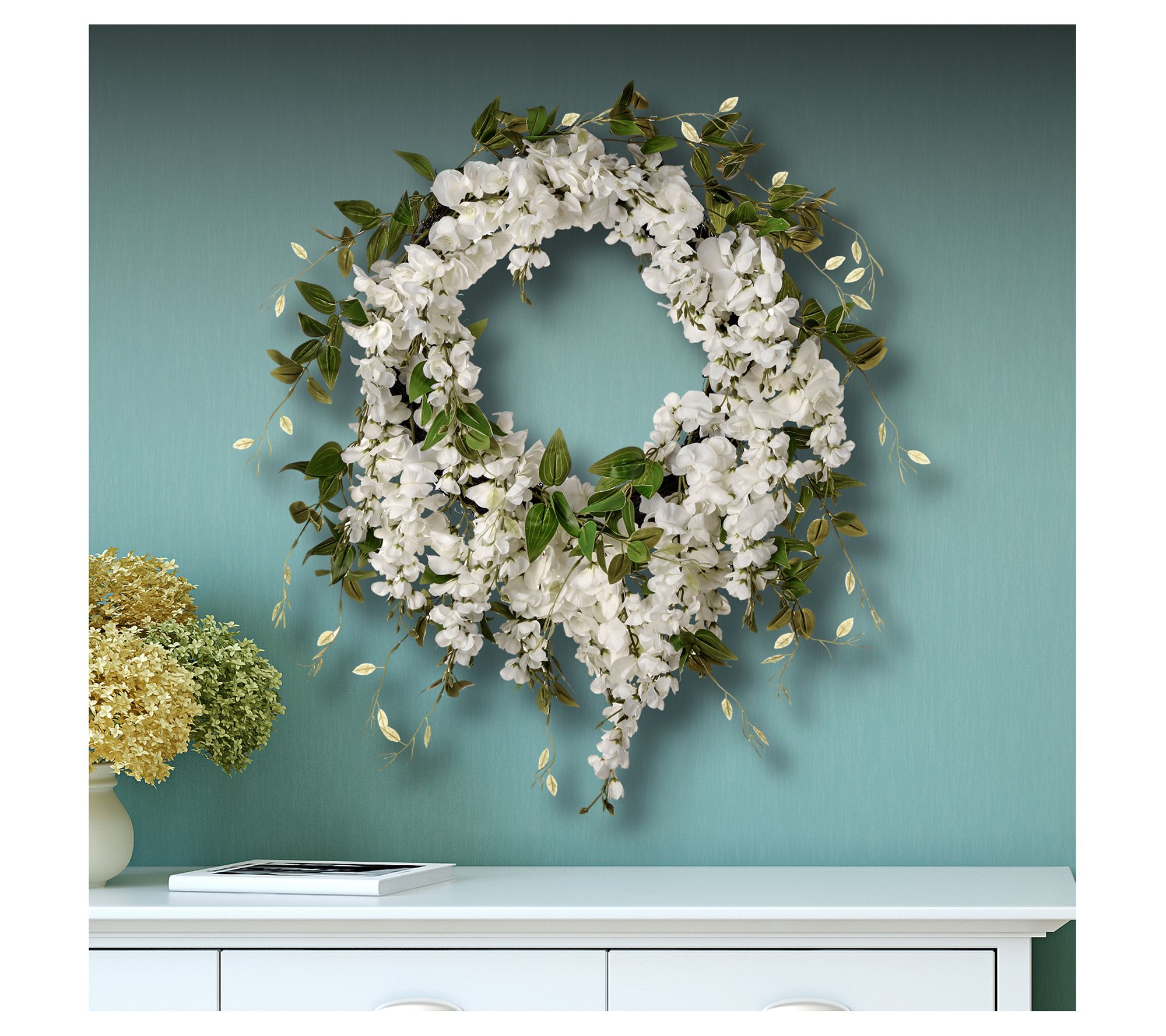 26" Natural Touch Tradescantia Wreath by Valerie