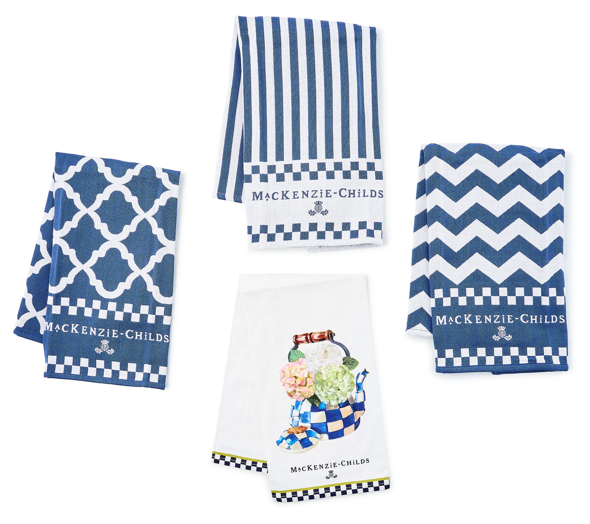 "As Is" Mackenzie- Childs Set of 4 Dish Towels