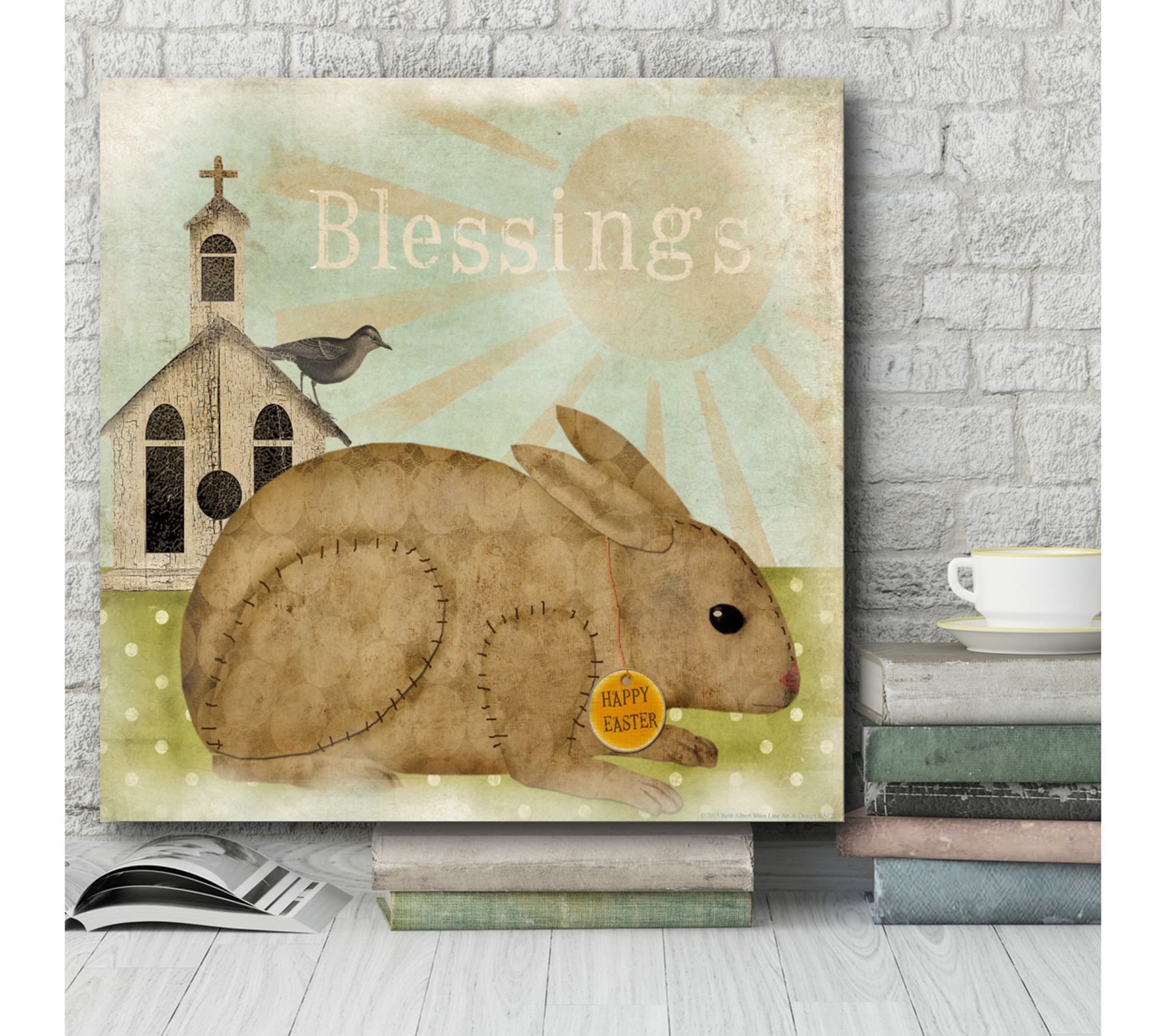 Courtside Market Bunny Blessings 16x16 Canvas Wall Art