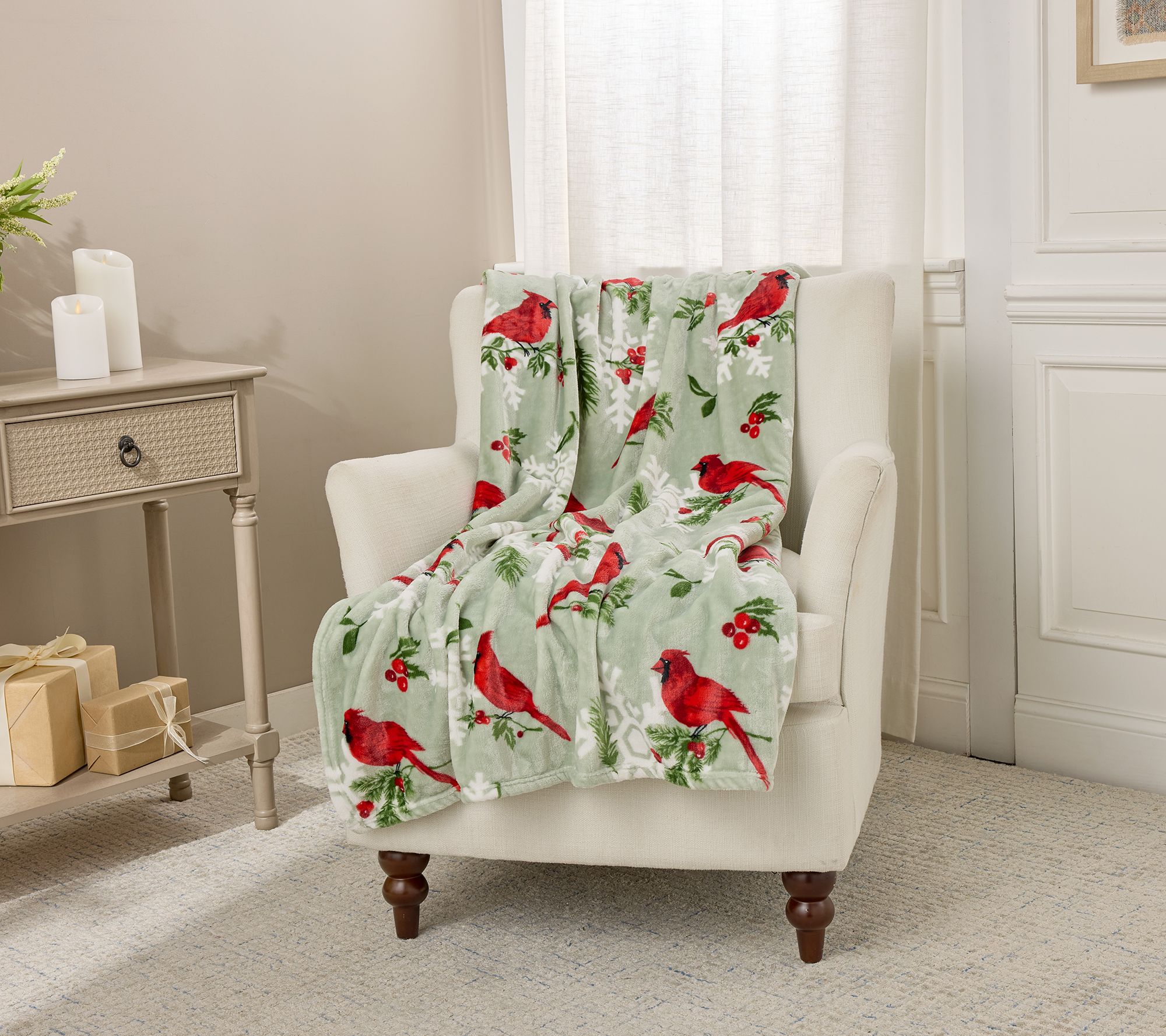 Kringle Express Oversized 60x80 Plush Holiday Throw