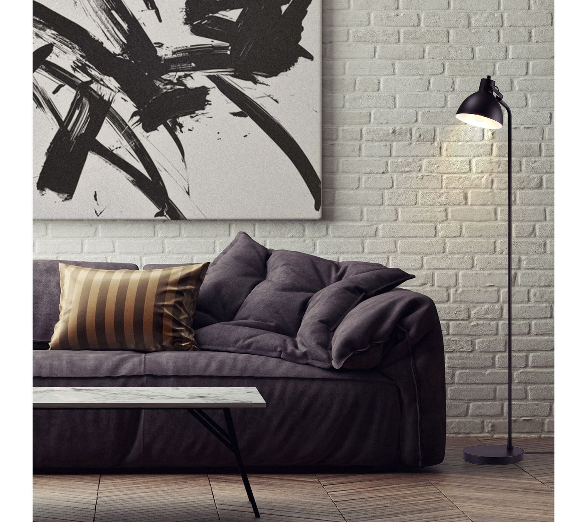 Globe Electric 60" Matte Black Floor Lamp