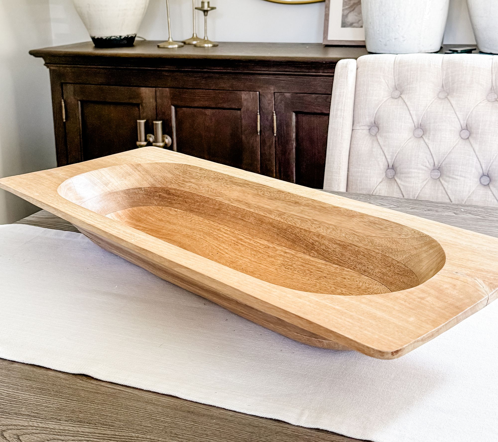 "As Is" Simply Stunning 30" Oversized Dough Bowl by Janine Graff