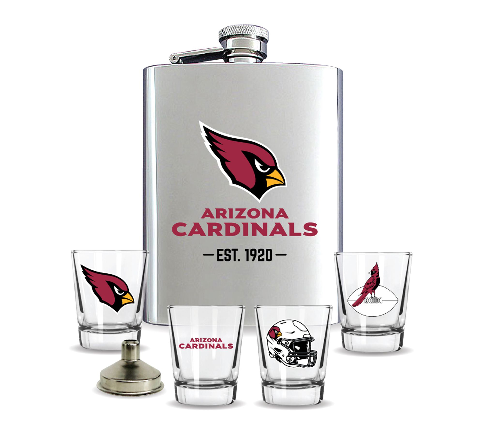 Mojo Licensing NFL Flask Set - 1 Flask and 4 Shot Glasses