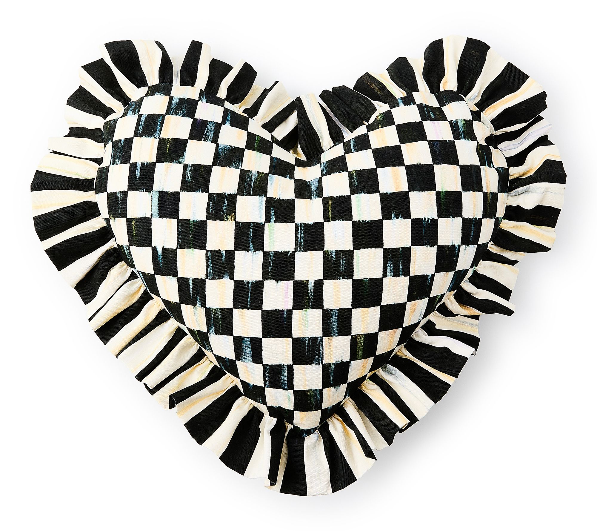 MacKenzie-Childs Heart Throw Pillow with Ruffle