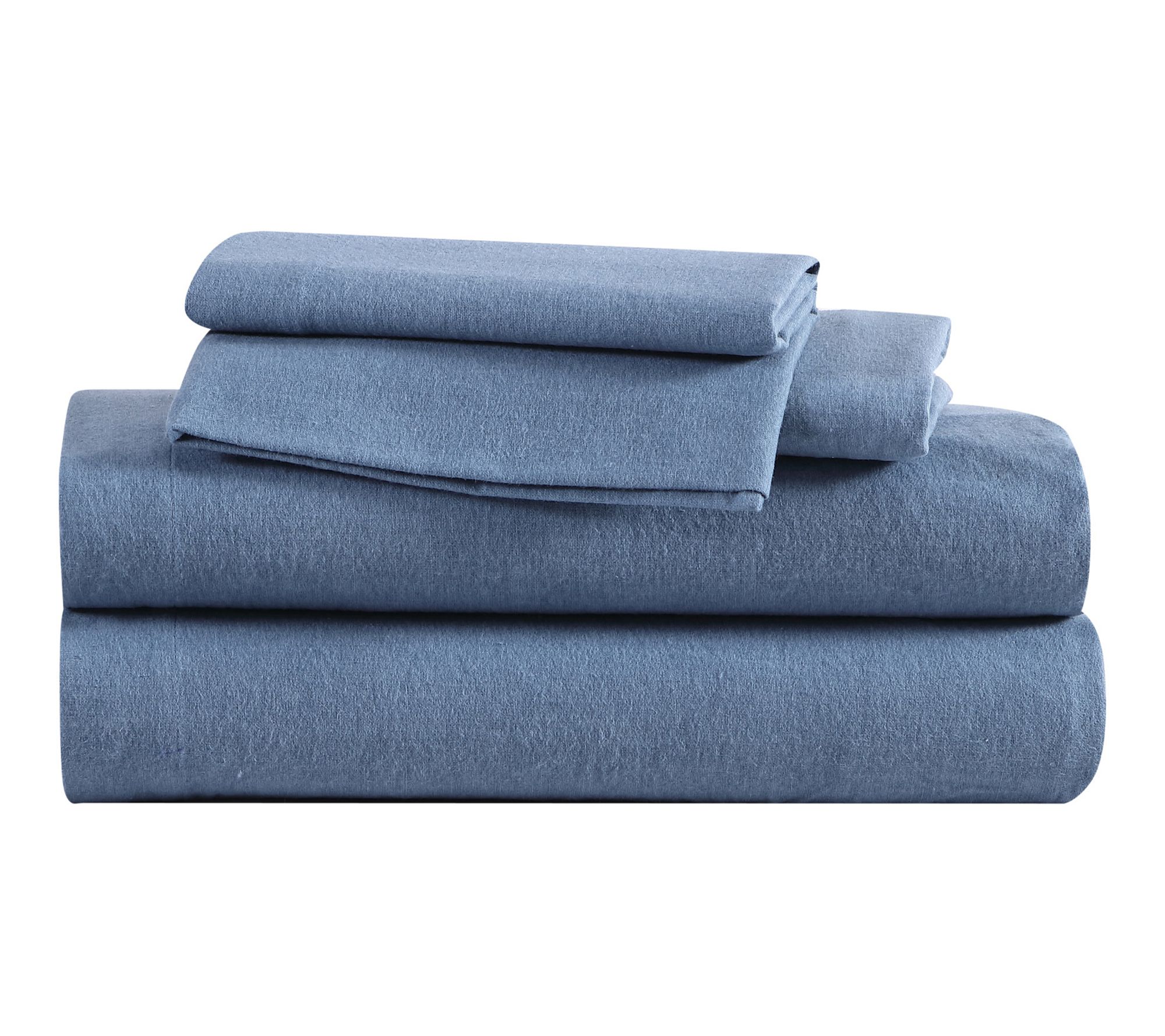 Eddie Bauer Solid Blue Cotton Queen Sheet Set