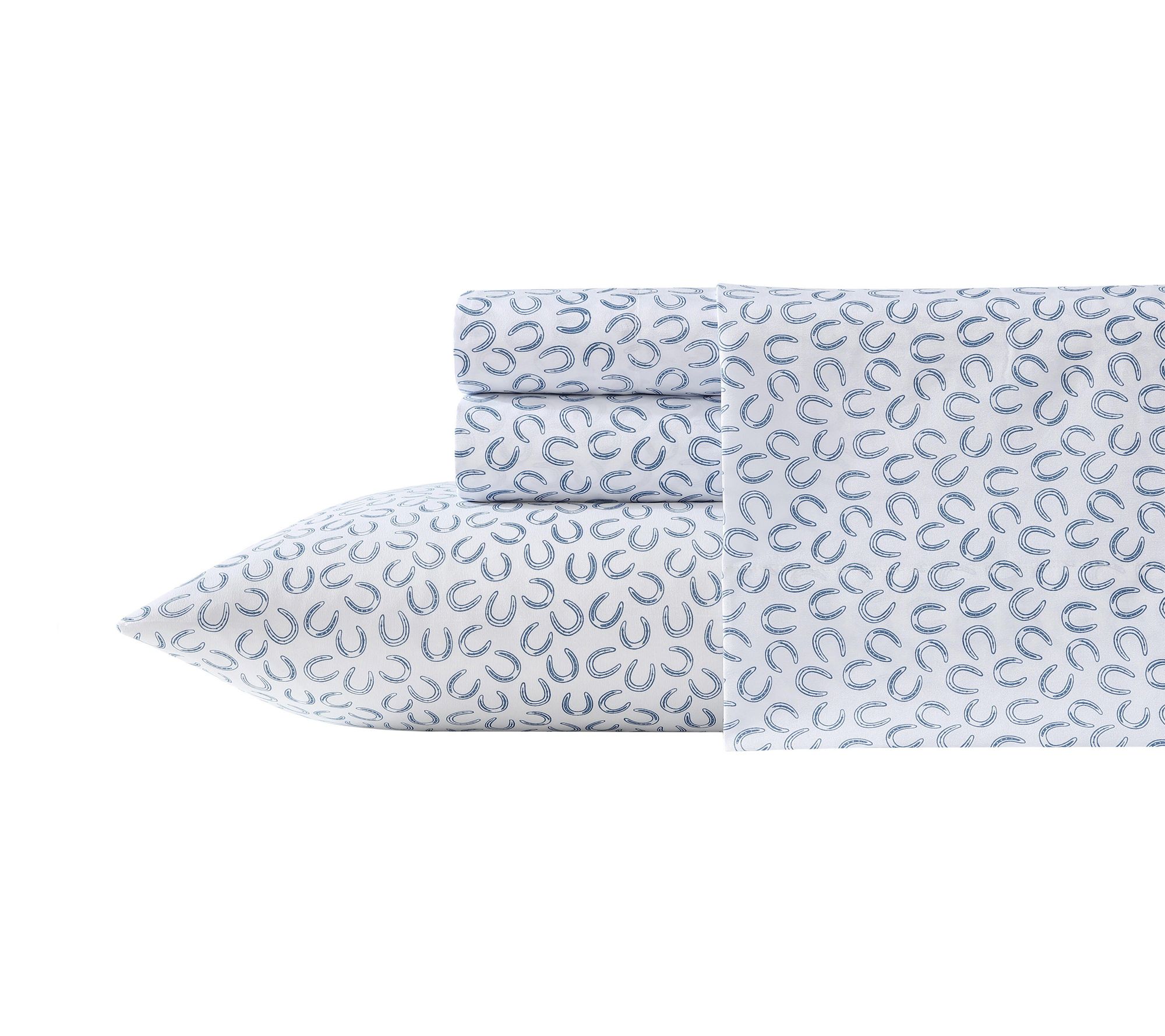 Wrangler Horses hoe Blue Queen Microfiber Shee t Set