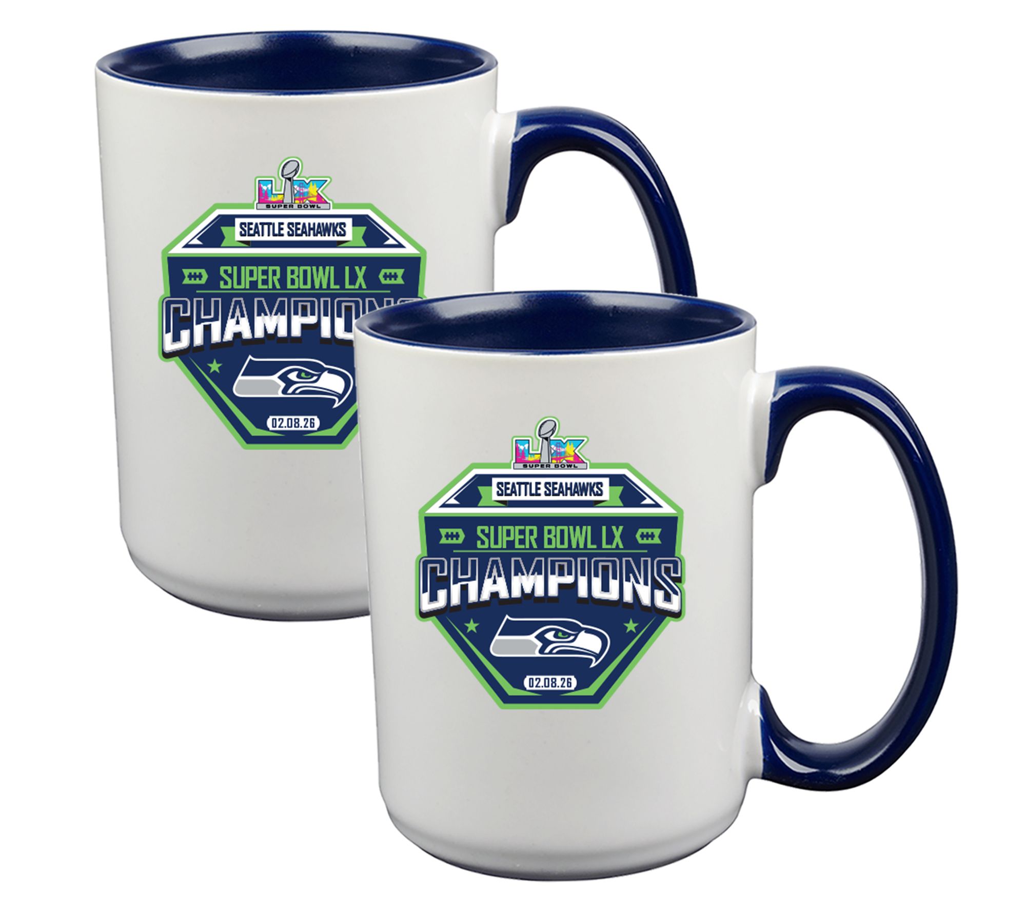 Memory Company Super Bowl Champions 2PK Mugs Seahawks
