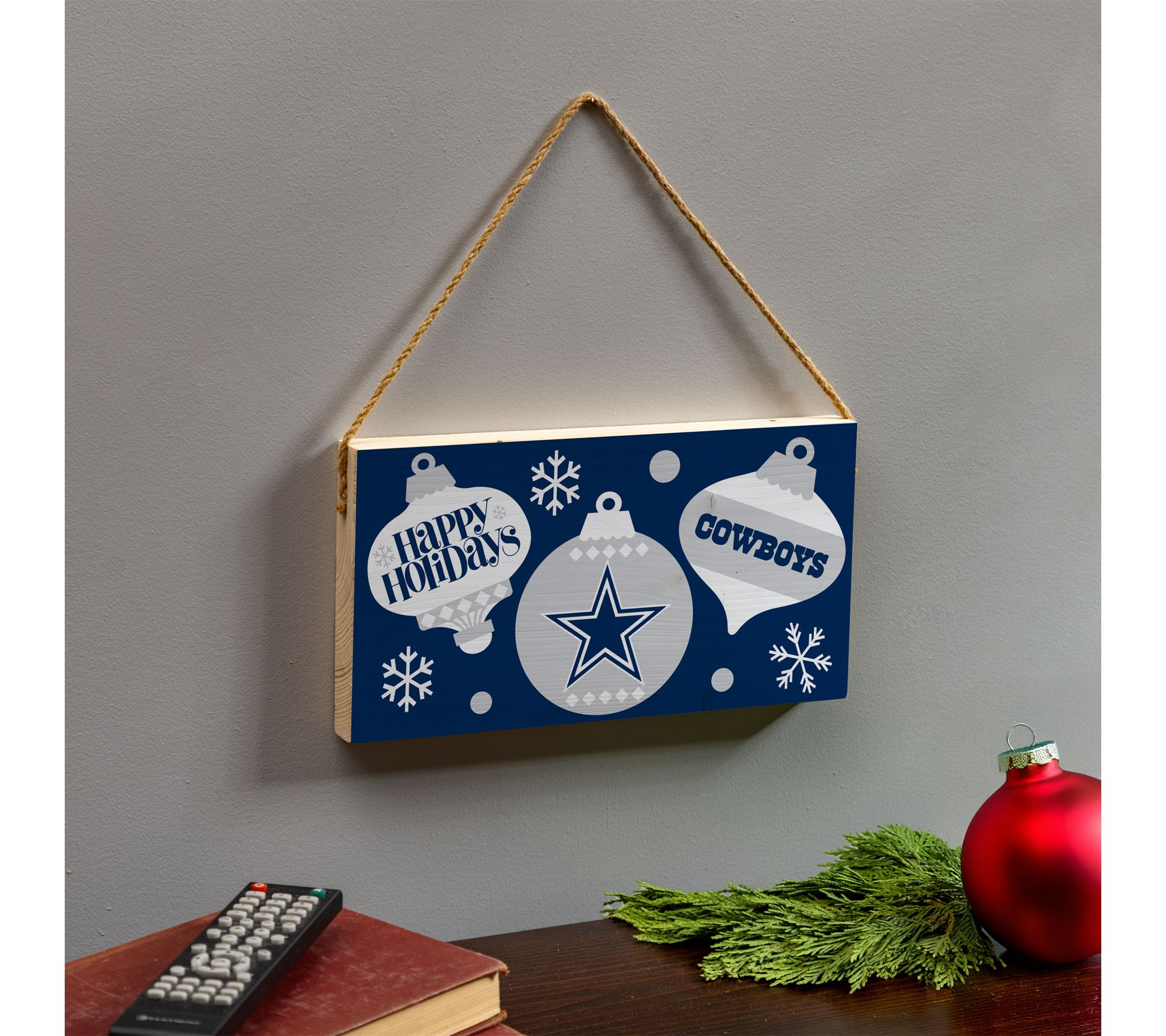 Evergreen NFL Team "Happy Holidays" Wood Wall Sign, 6"x11"