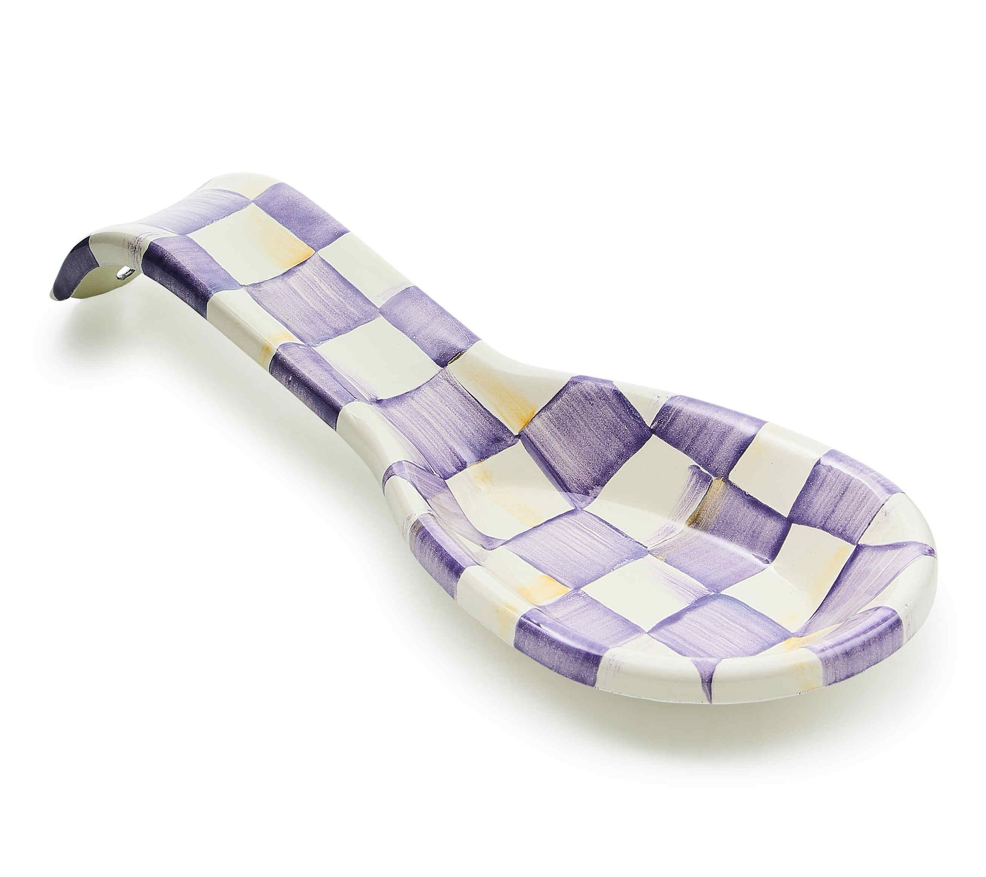 MacKenzie- Childs S/4 Violet Check Enamel Chargers