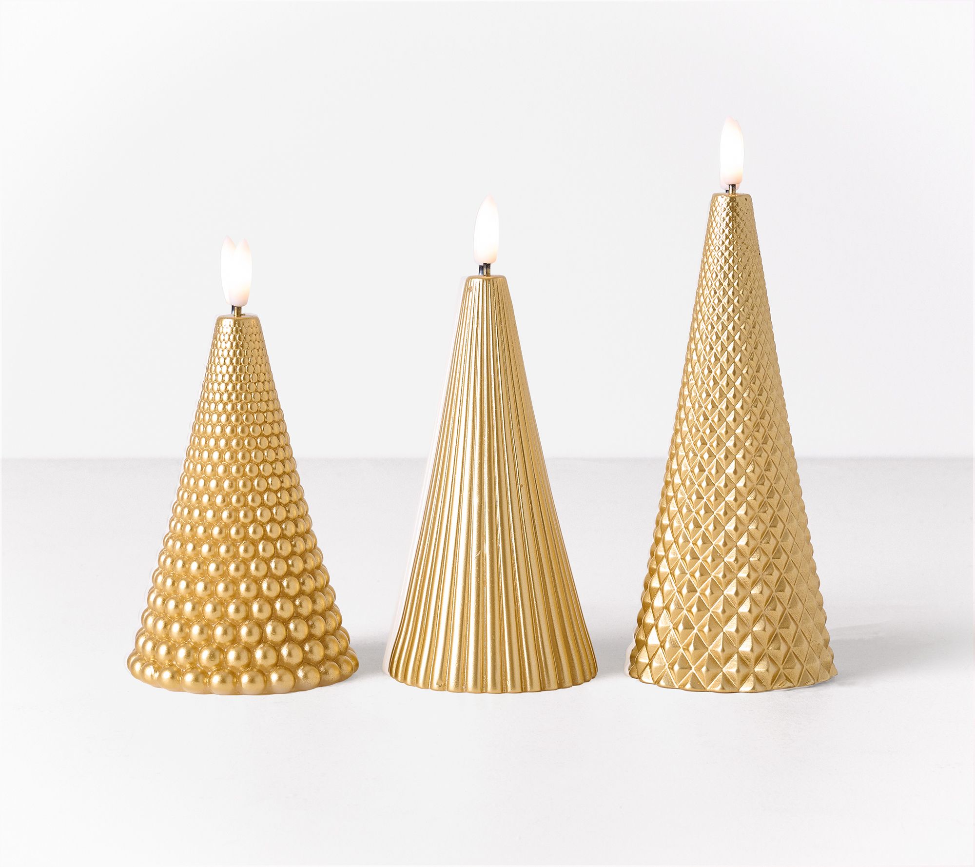 Set of 3 Flameless Tree Candles by Kim Gravel