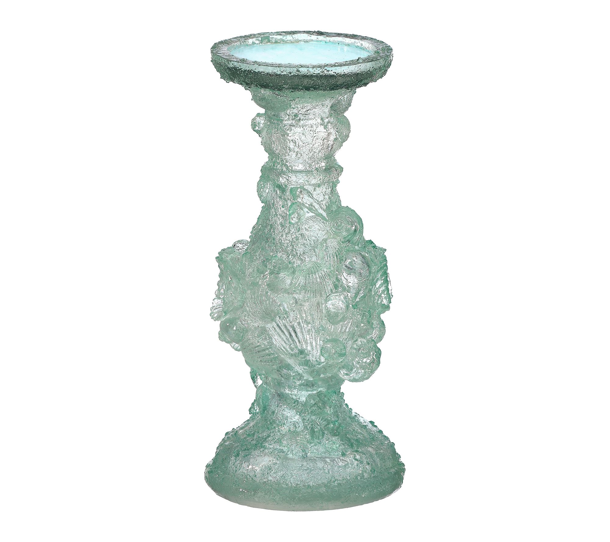10" Clear Resin Ocean Candle Holder By Valerie
