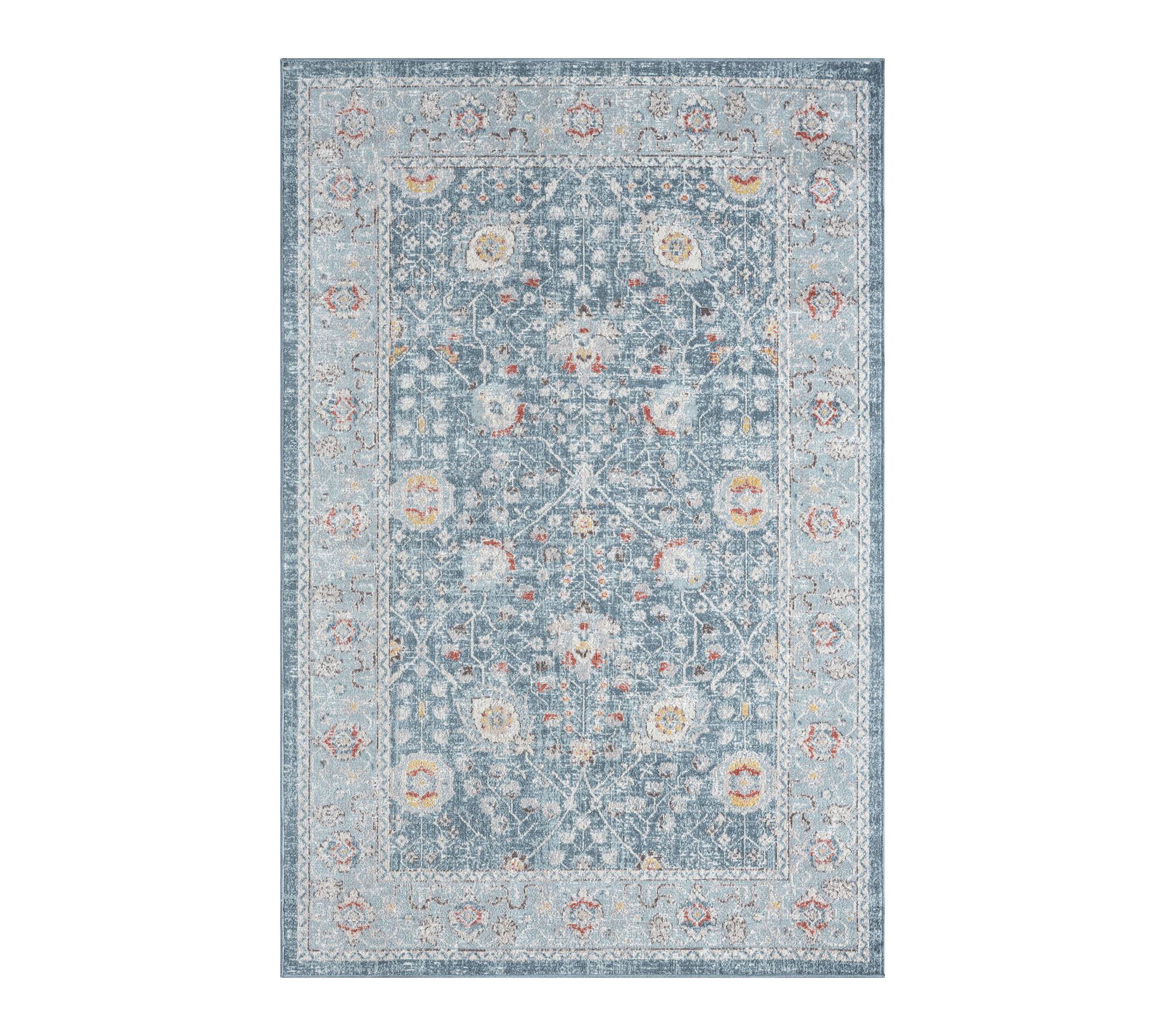  Ox Bay Bohemian Floral Outdoor Area Rug, Blue,4' x 6'