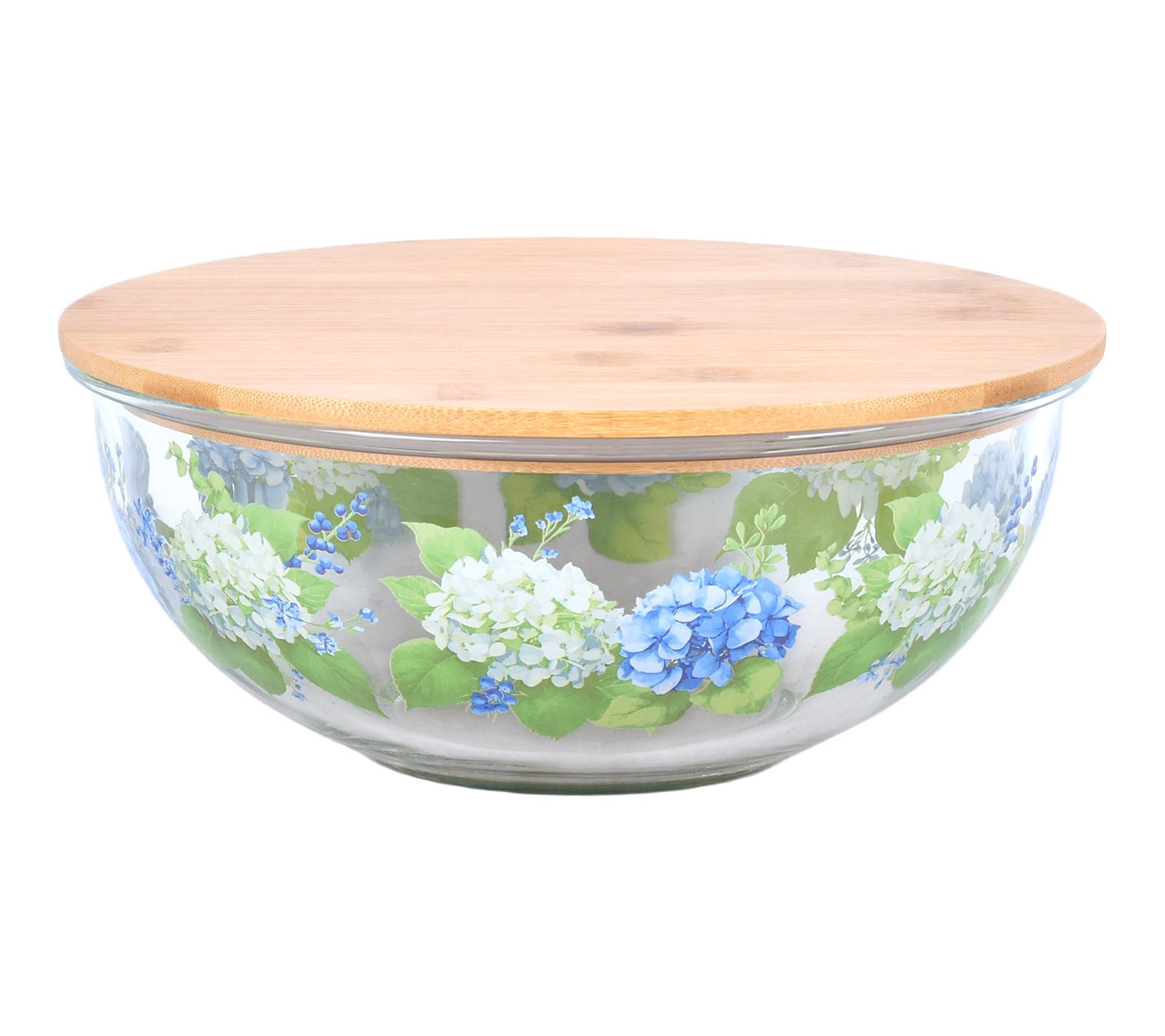 "As Is" Temp-tations Seasonal 3-qt Glass Bowl with Bamboo Lid