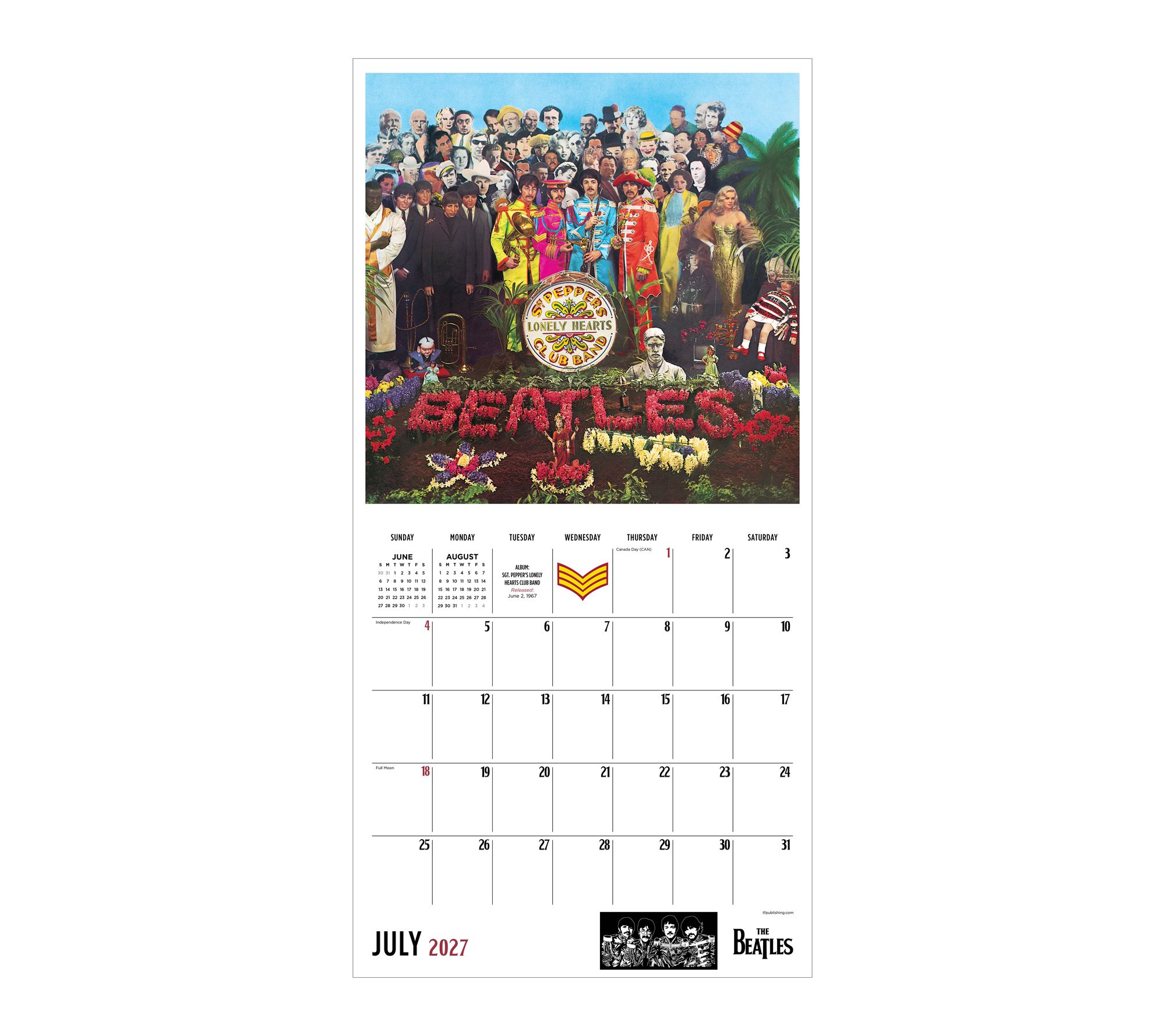 TF Publishing 2027 The Beatles Albums & Artwork Wall Calendar