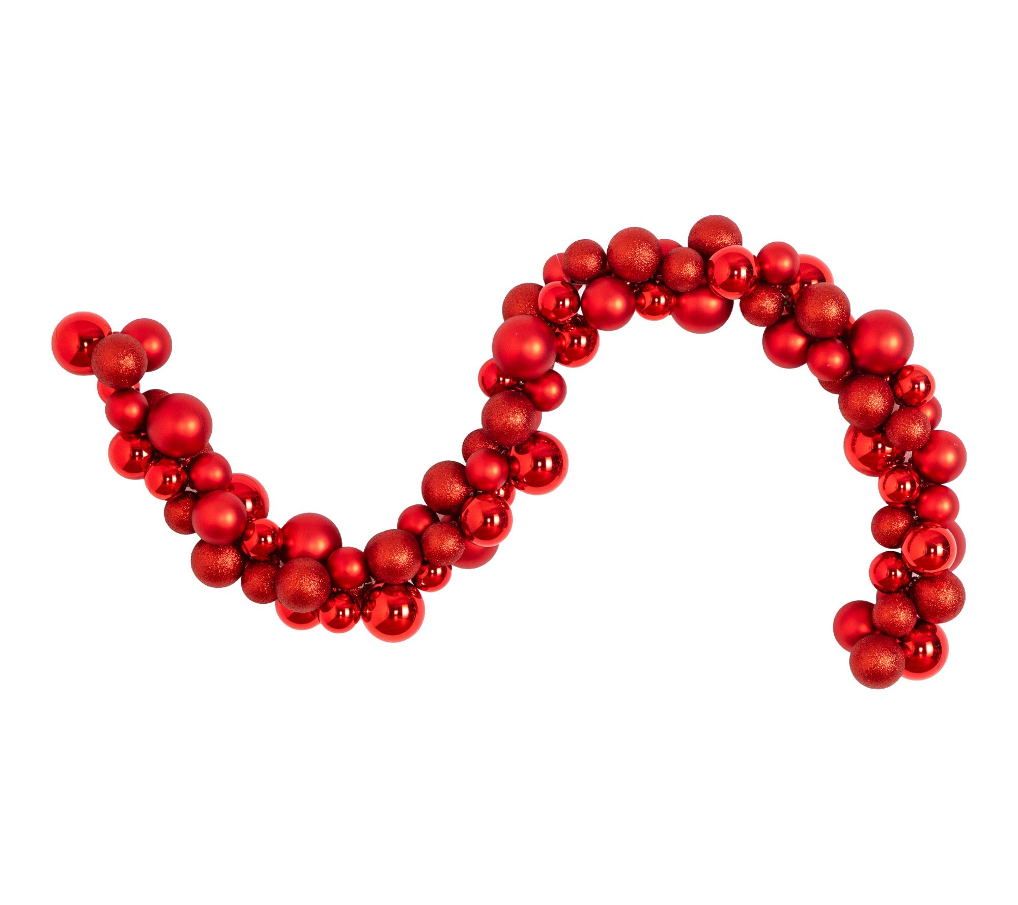 6-ft  Garland with Red Shatterproof Ornaments by Nearly Natural