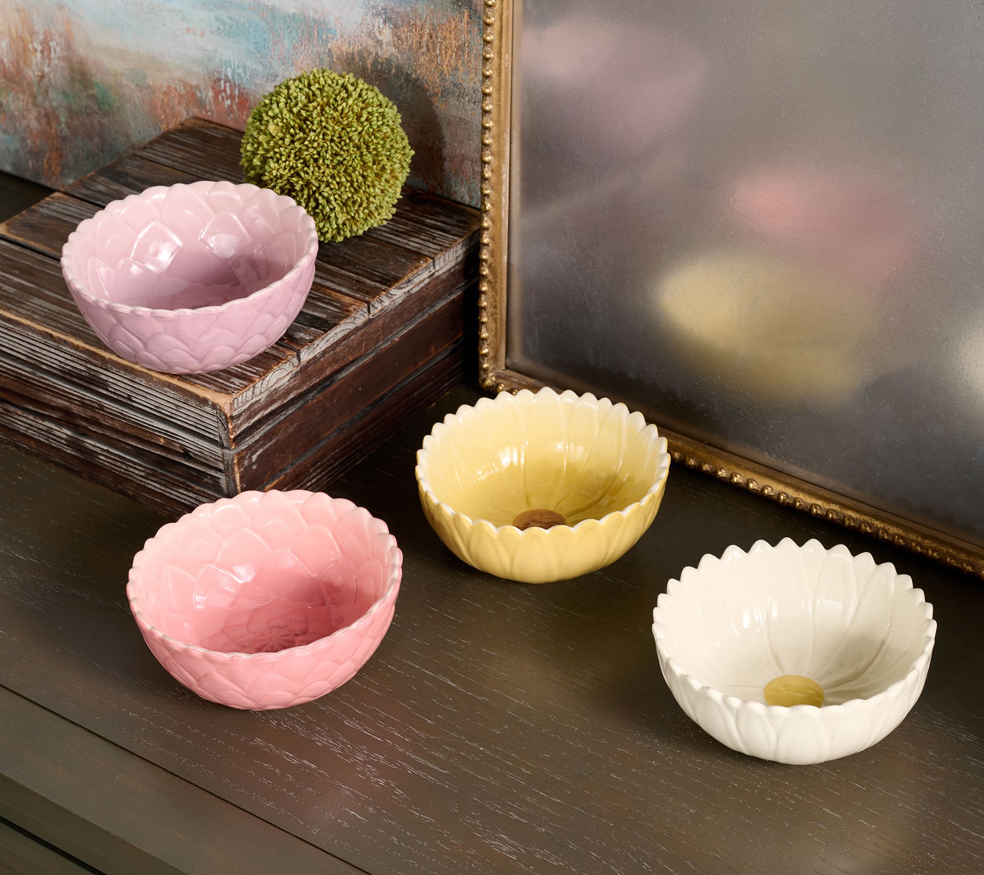 "As Is" Ode to Color by Lori Weitzner S/4 Flower Bowls