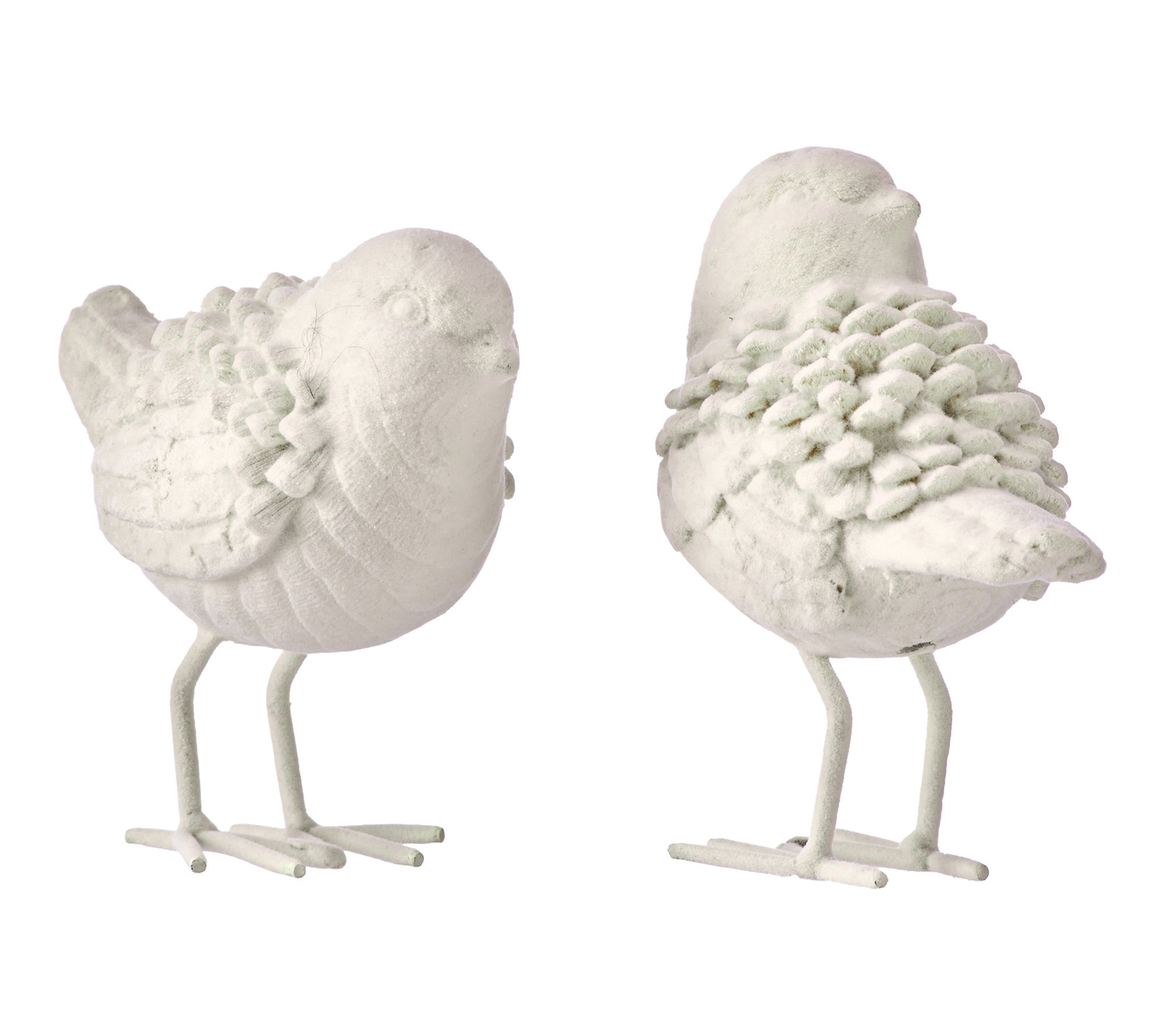 4.5-5.5" Resin Flocked Winter Bird Set of 2 by Valerie