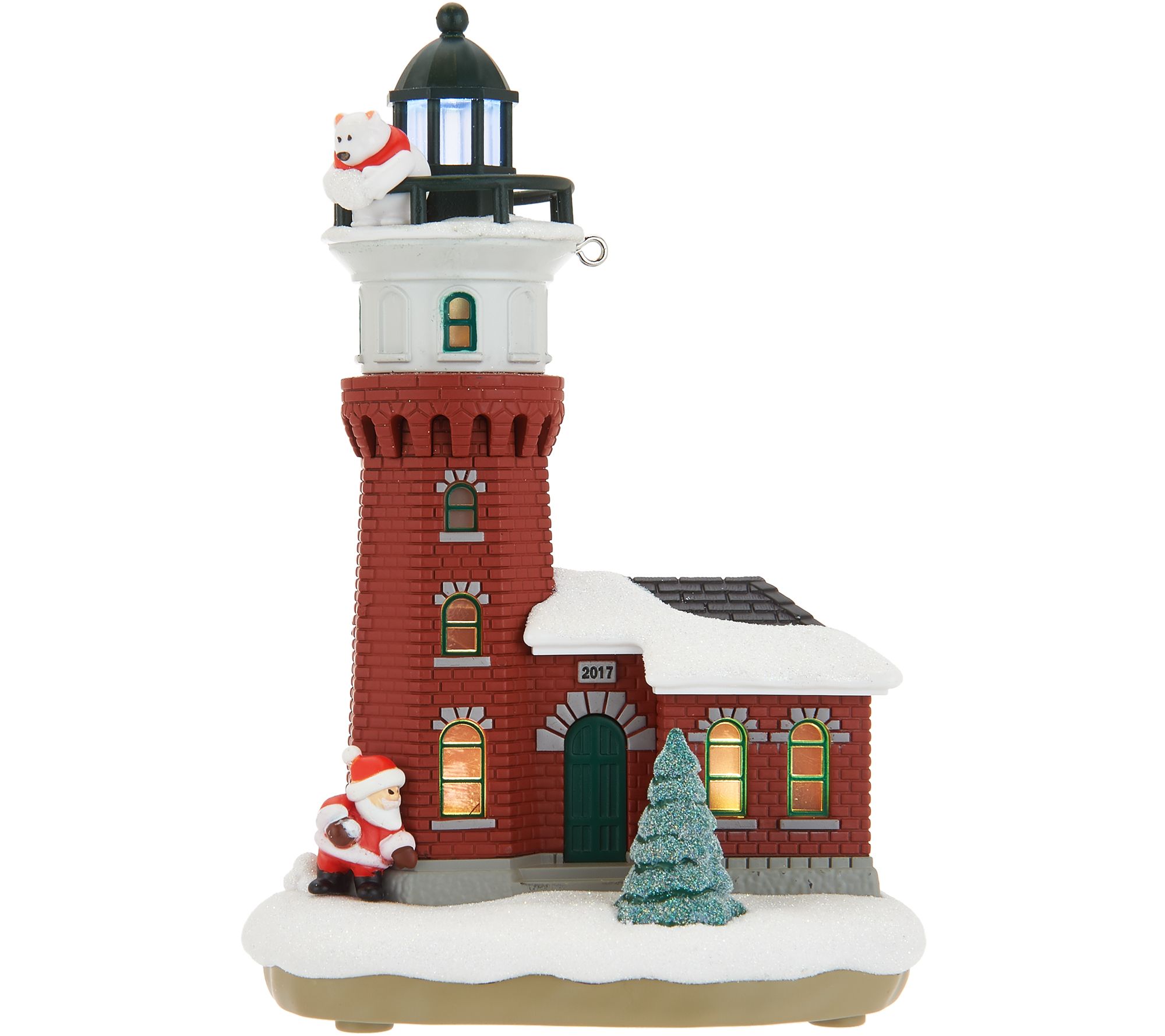 HALLMARK Magic LIGHTHOUSE ORNAMENT Lighthouse Greetings in Box #11 Flashing Beacon X21-9