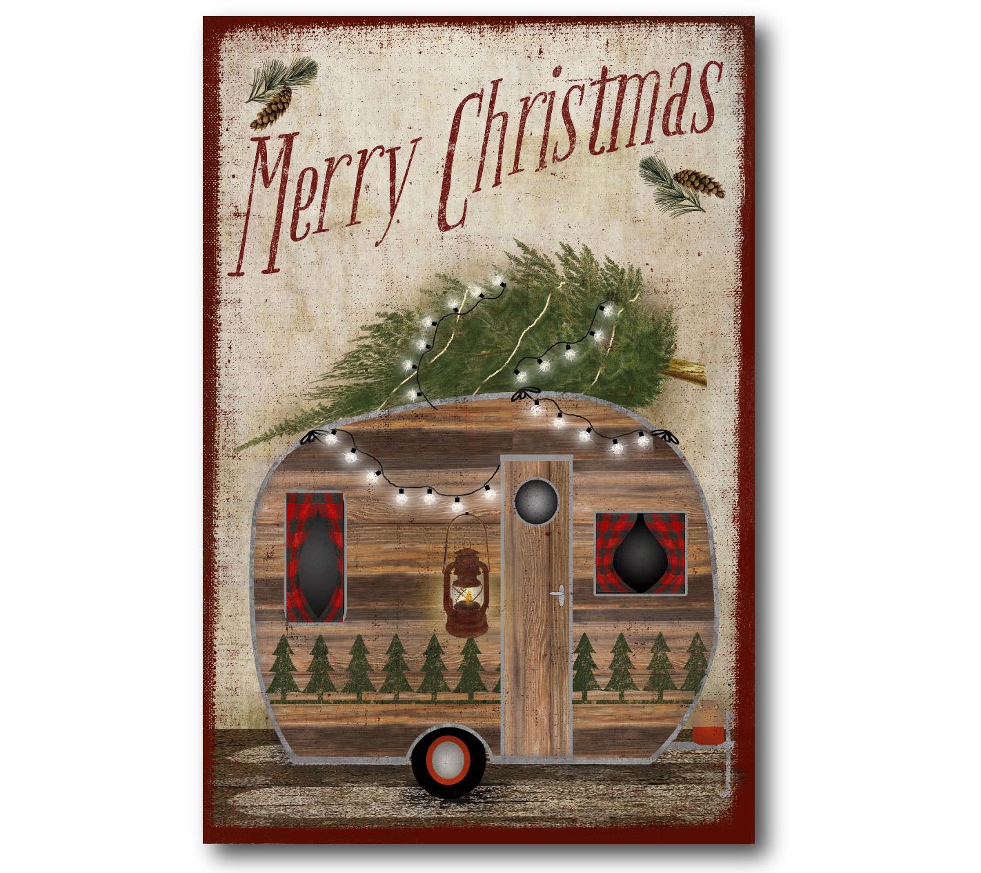 Courtside Market Camper Rustic Christmas 18x26anvas